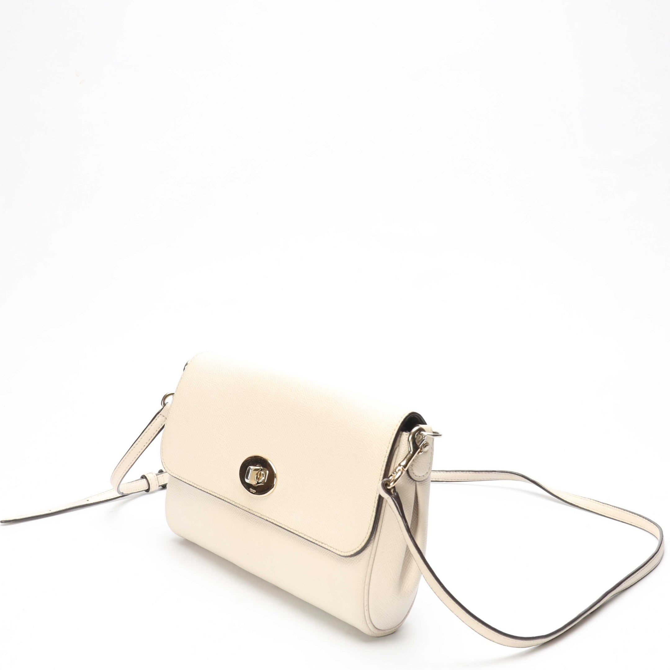 Coach Light Chalk Turnlock Chain Cross Body Bag