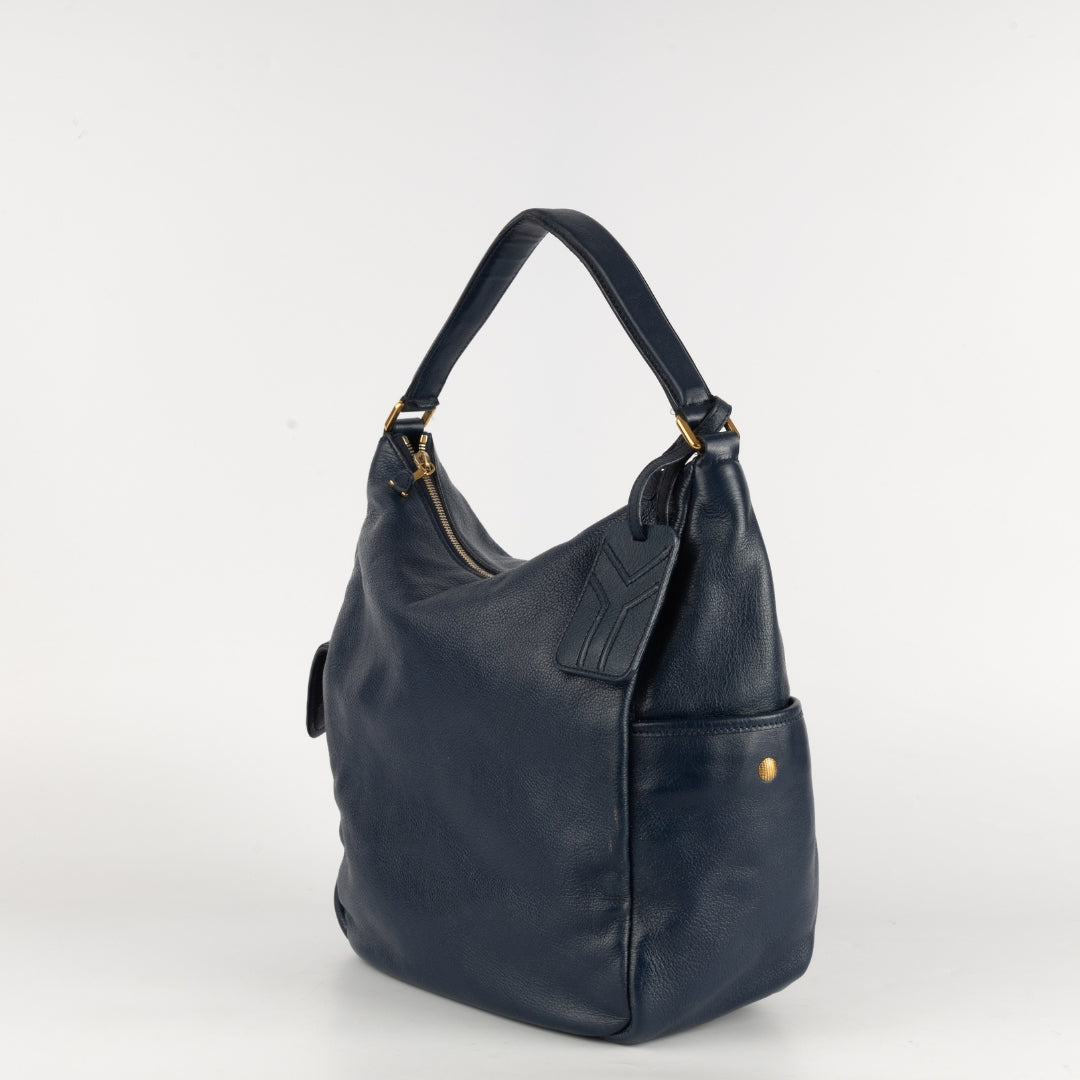 Yves Saint Laurent Blue Leather Hobo Bag