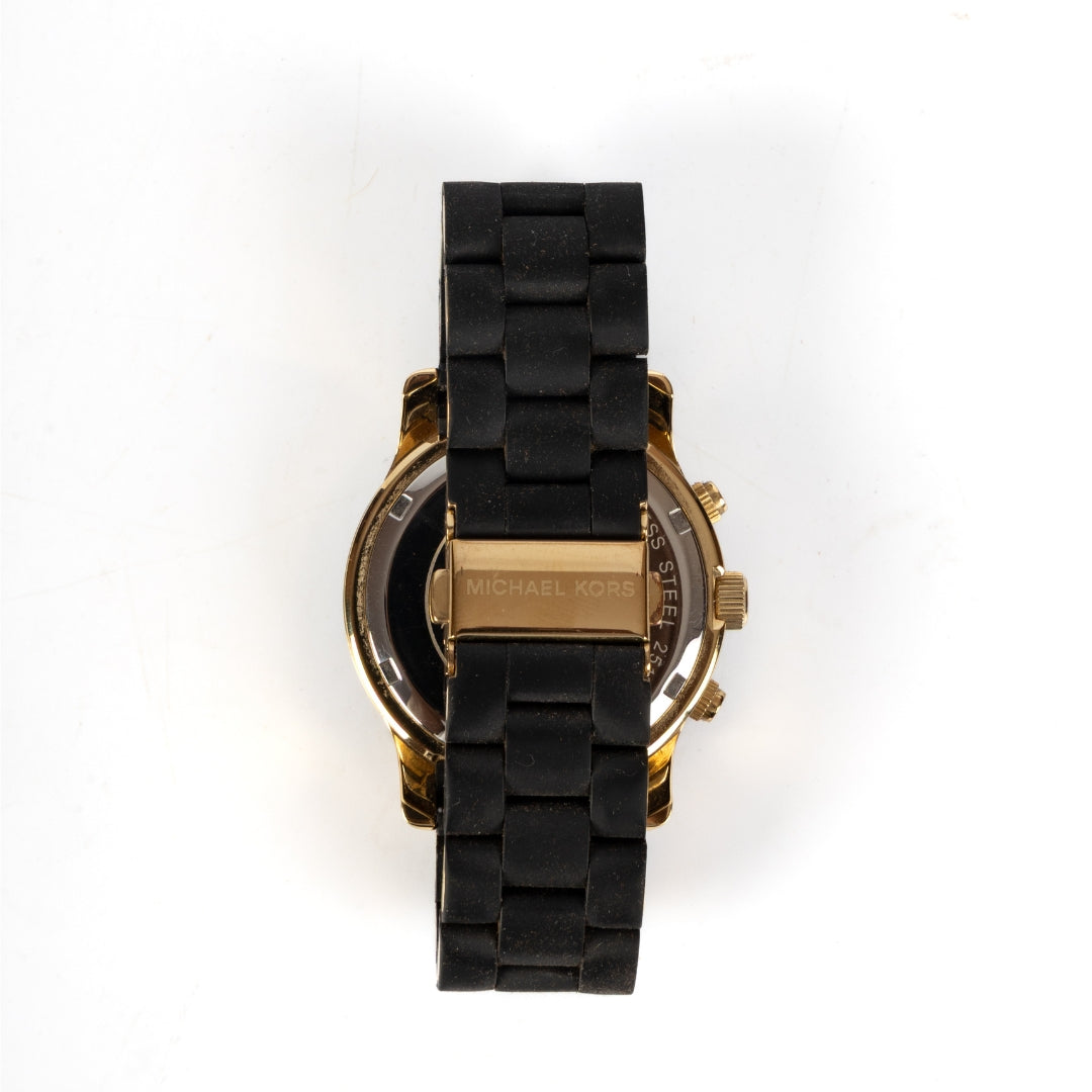 Michael Kors Runway Chronograph Black Silicone Watch