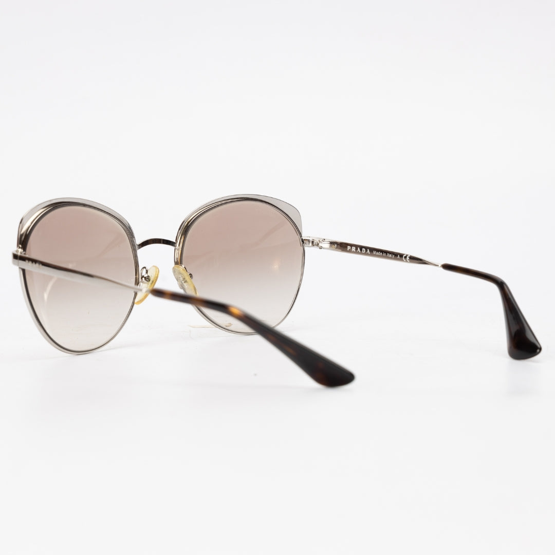 Prada Silver Full Rim Round Sunglasses