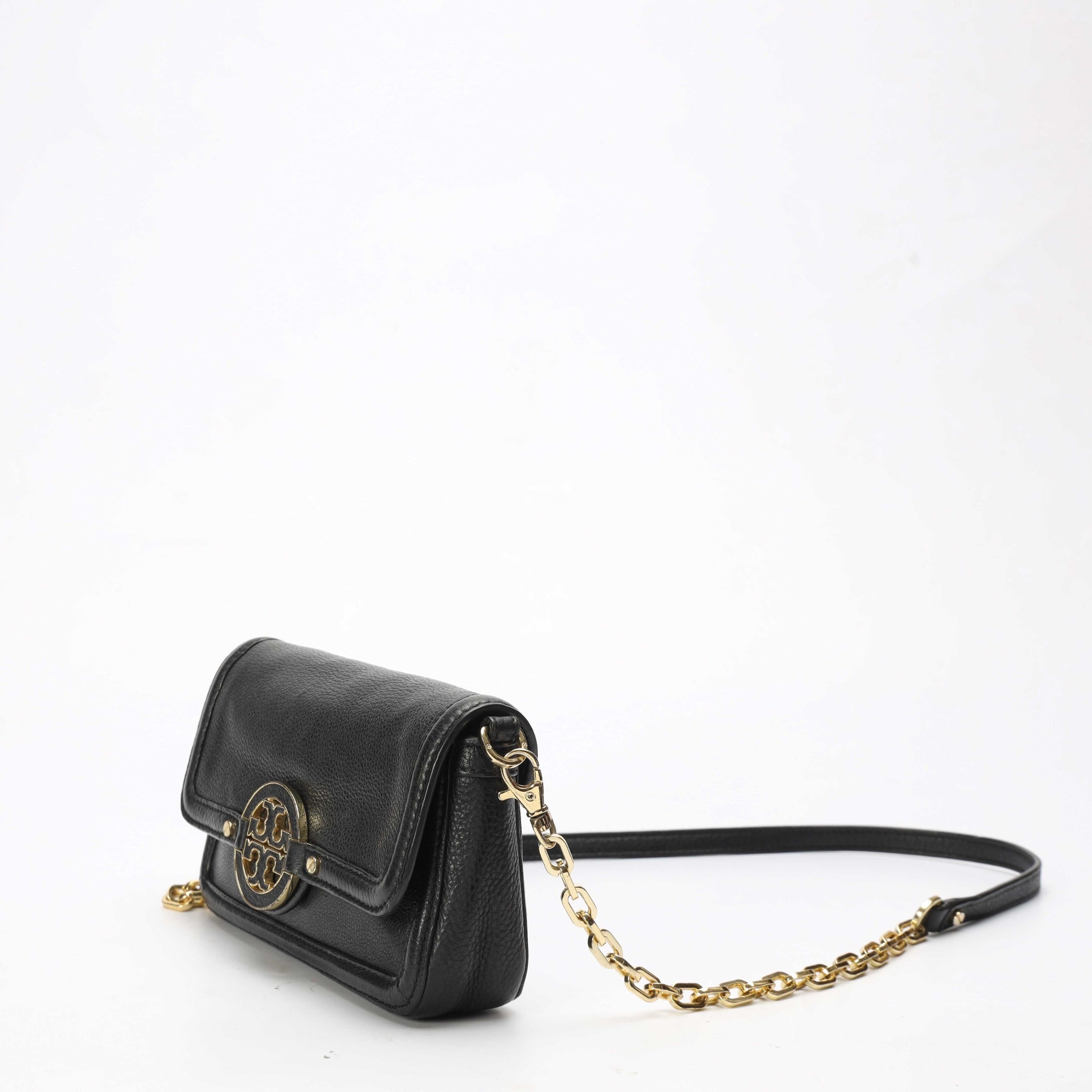 Tory Burch Black Amanda Flap Crossbody Bag