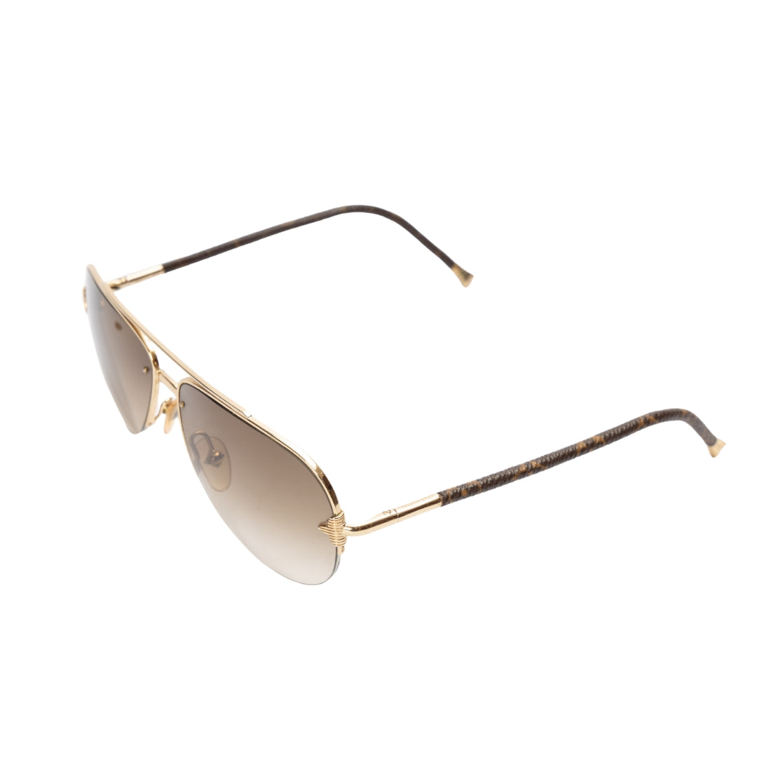 Louis Vuitton Petite Brown Gradient Aviator Sunglasses
