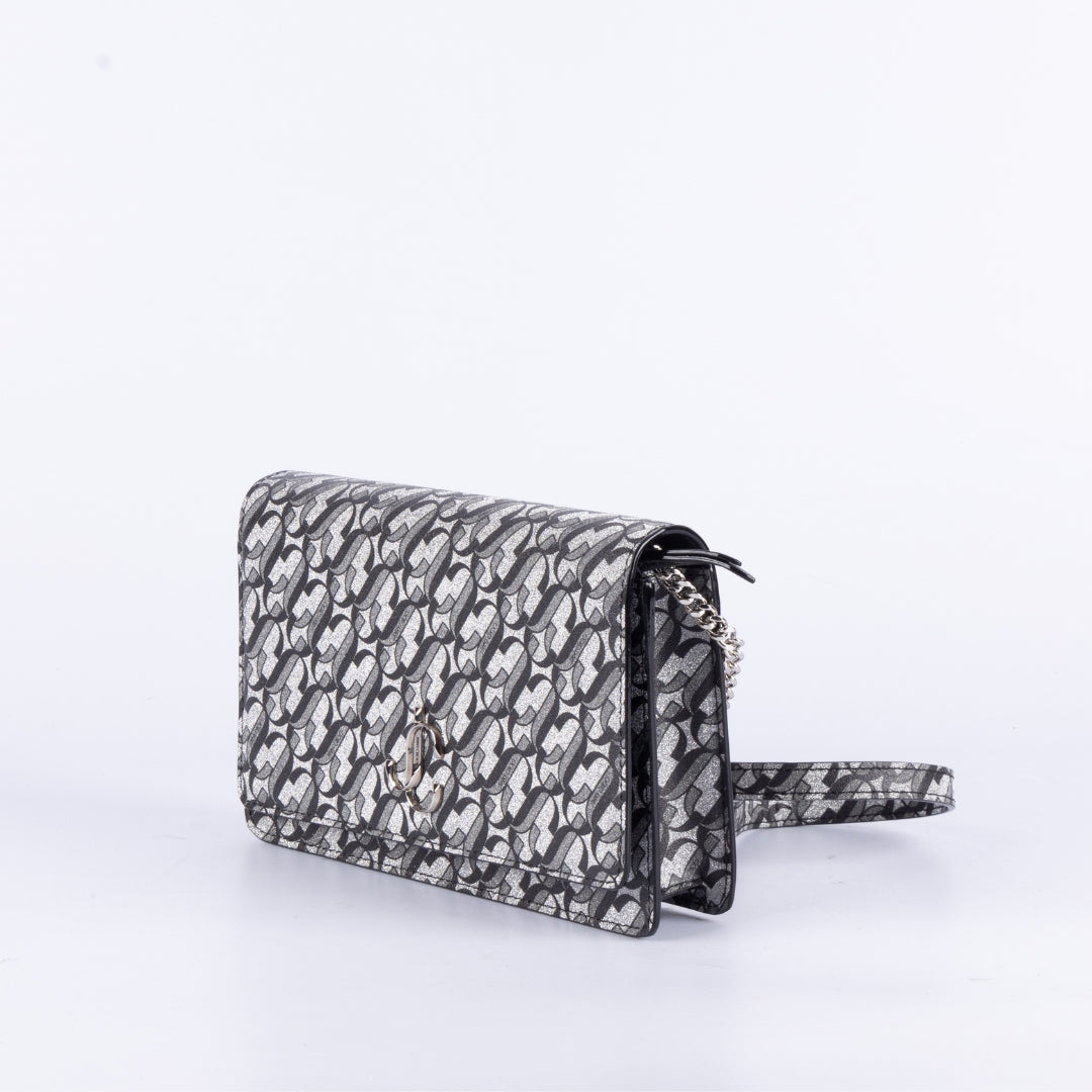 Jimmy Choo Palace JC Monogram Glitter Fabric Crossbody Bag