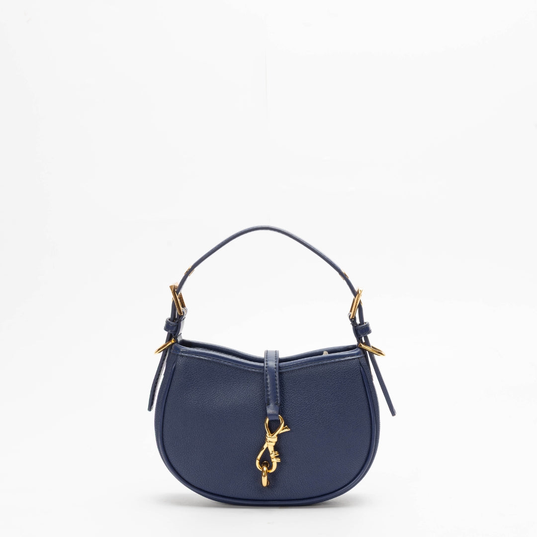 Charles & Keith Navy Thessaly Metallic Accent Bag