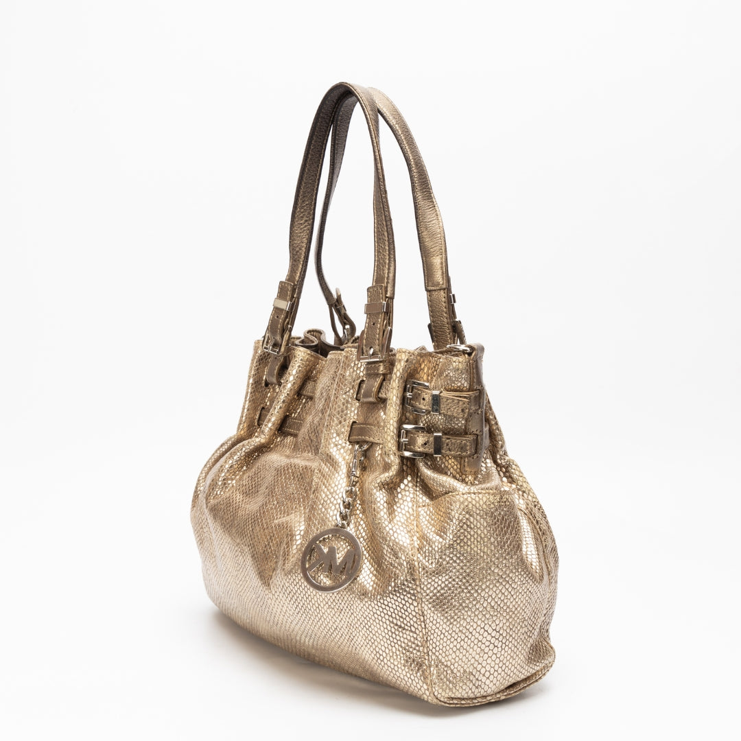 Michael Kors Metallic Python Leather Shoulder Bag