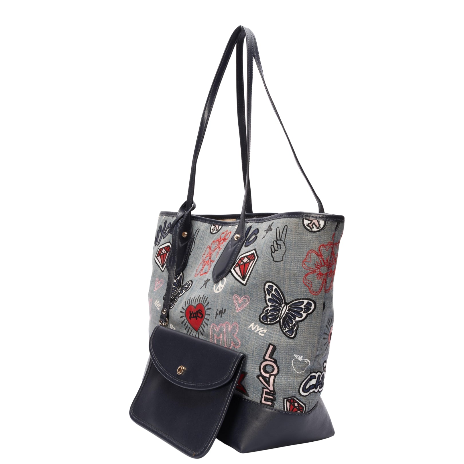 Michael Kors Eva Large Embroidered Denim Tote
