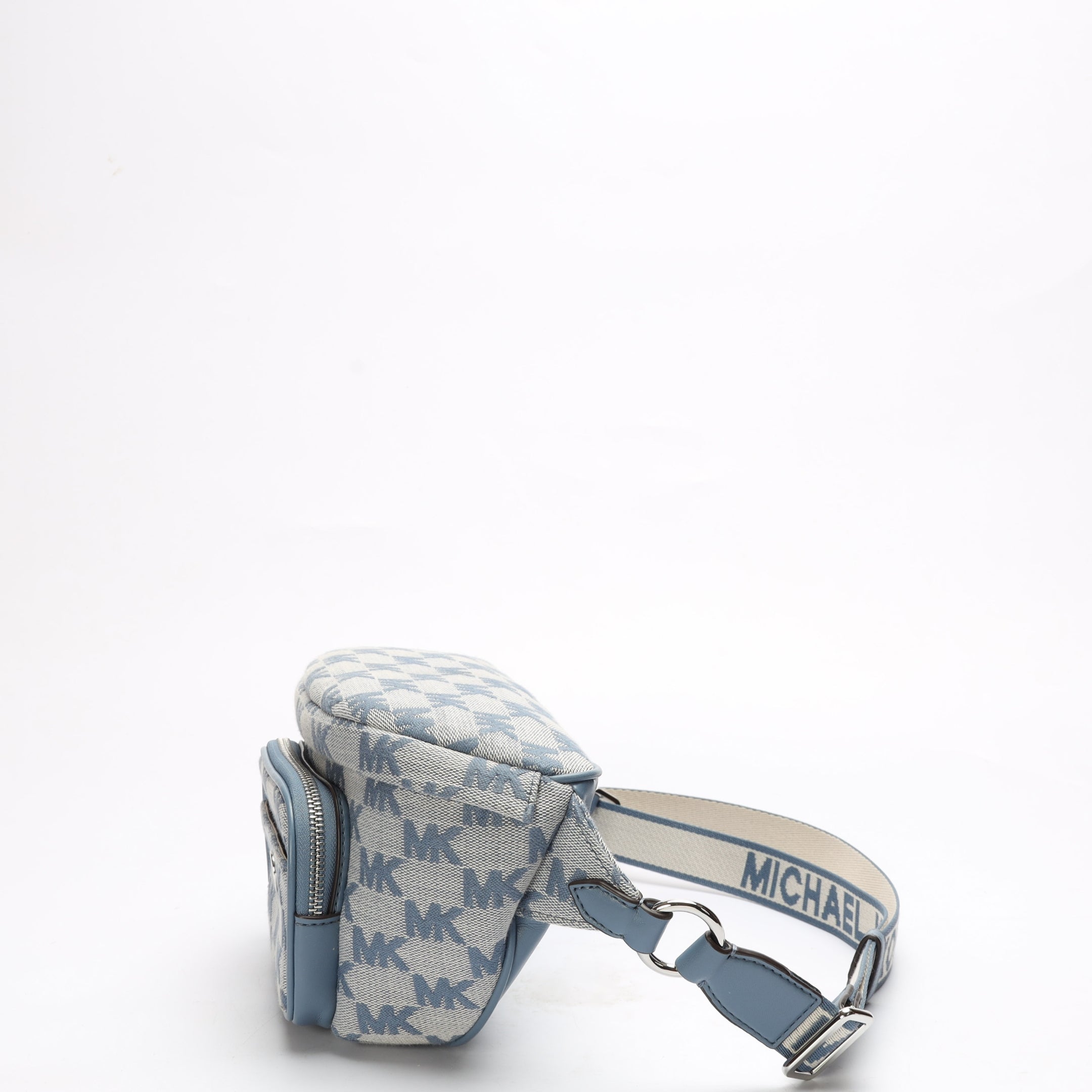 Michael Kors Blue Erin XS Logo Jacquard Belt Bag