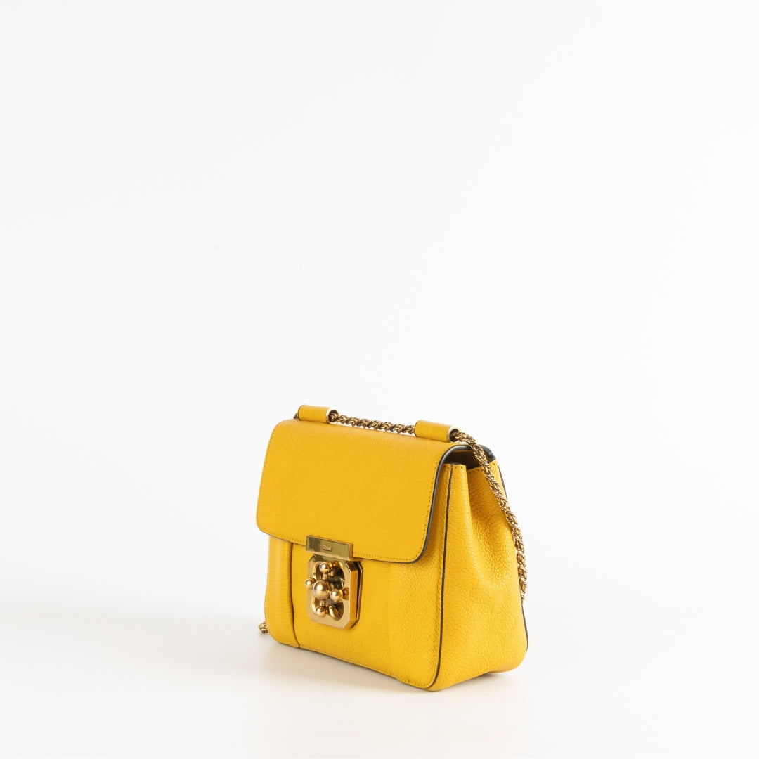 Chloe Mustard Leather Small Elsie Shoulder Bag