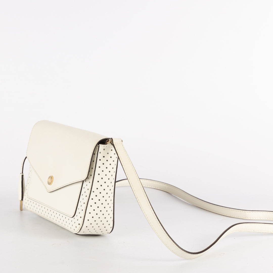 Michael Kors White Greenwich Medium Crossbody Bag