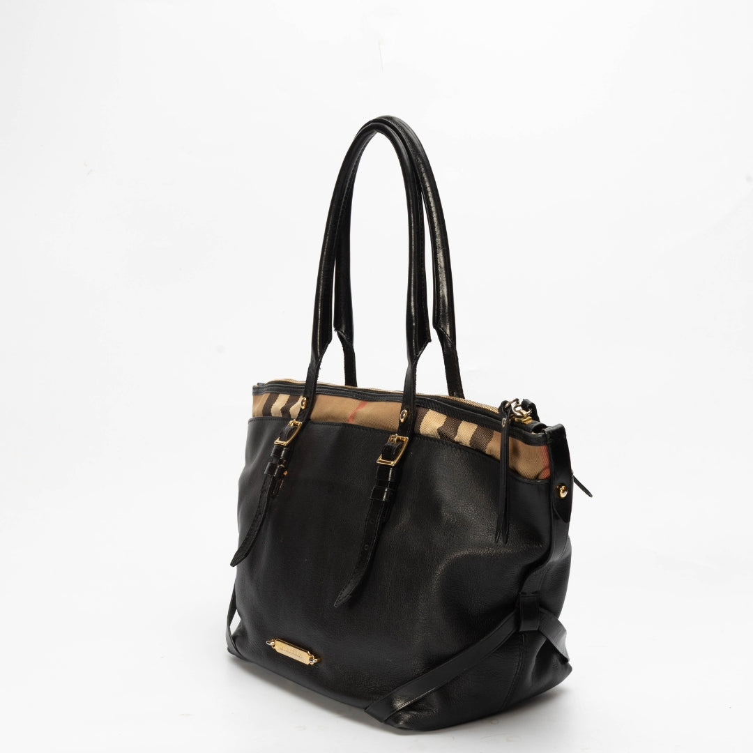 Burberry Black House Check Canvas Salisbury Tote