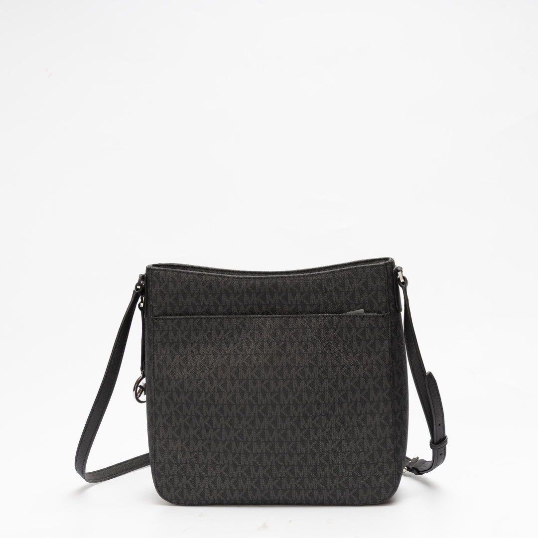 Michael Kors Black Jet Set Travel Logo Messenger Bag
