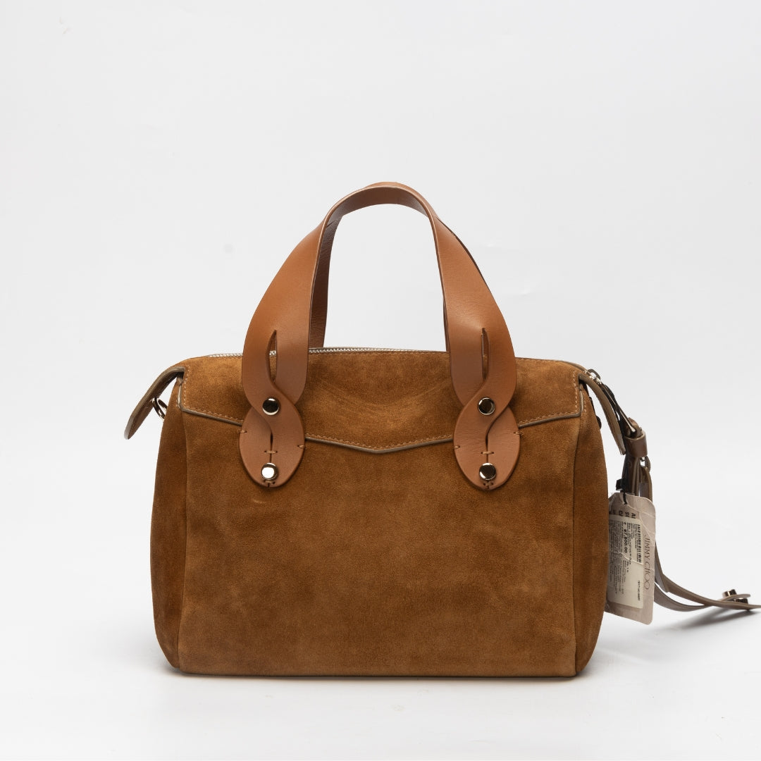 Jimmy Choo Allie Cacao Suede Bowling Bag