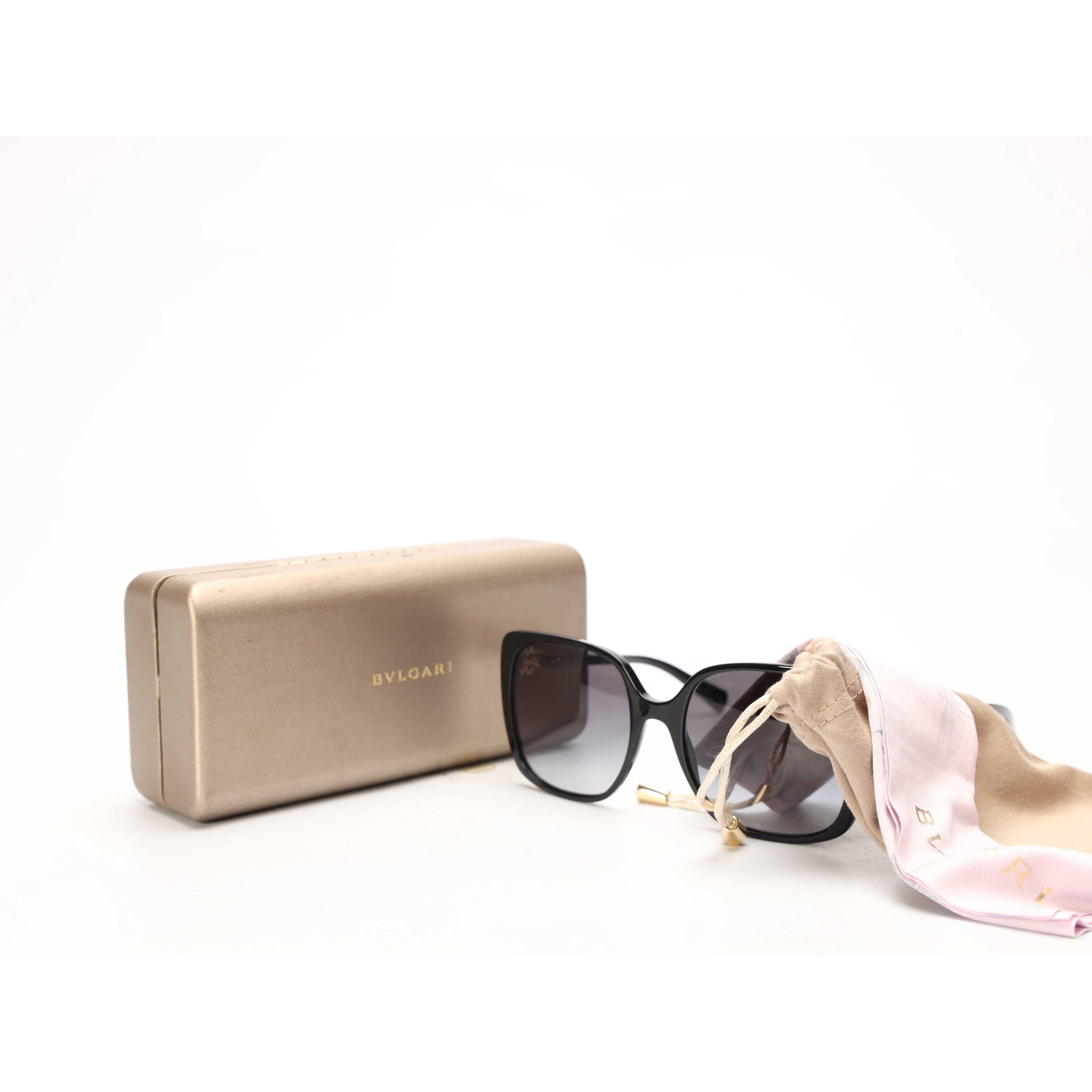 Bvlgari Acetate Square Black Sunglasses