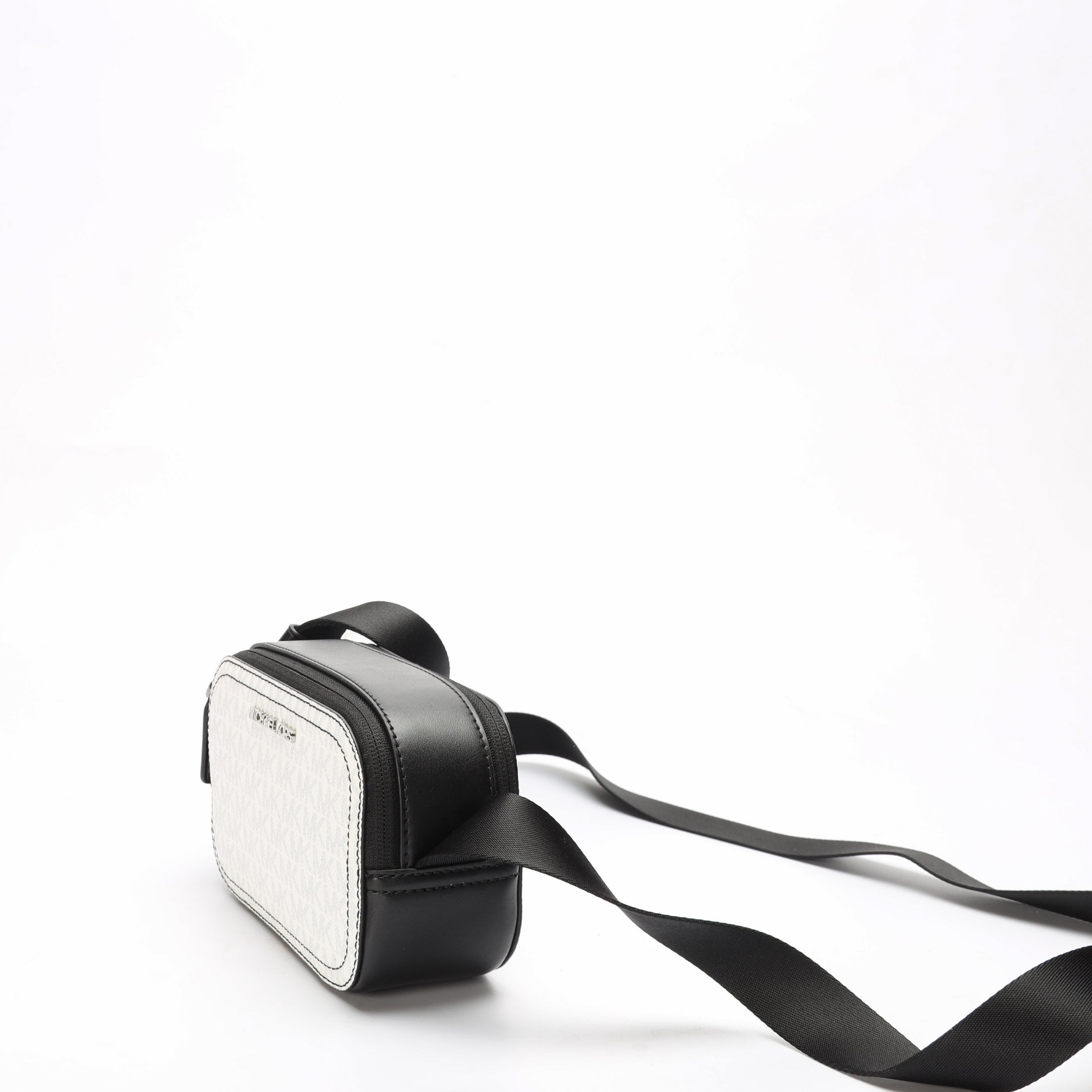 Michael Kors B&W Logo Camera Crossbody Bag