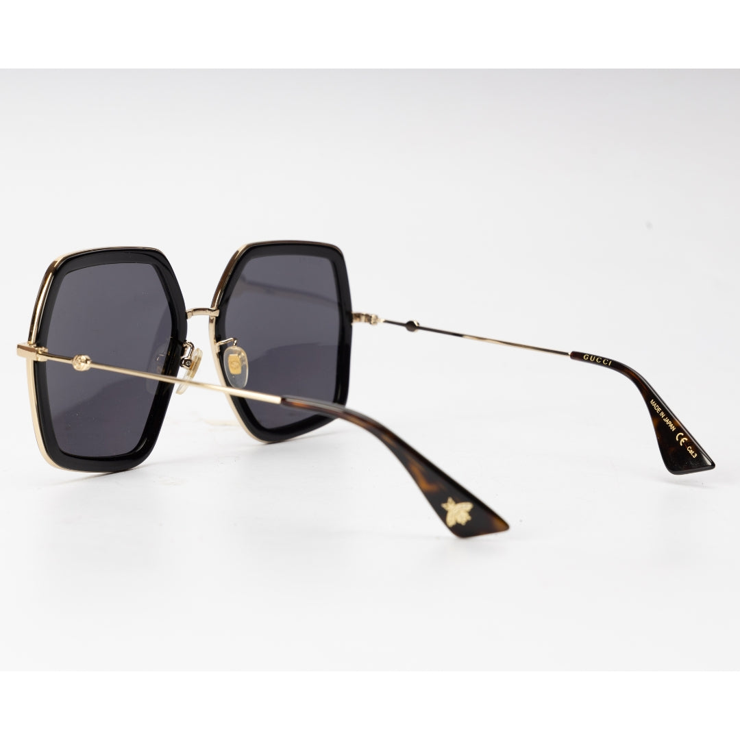 Gucci Gold Tone/ Grey Oversized Sunglasses