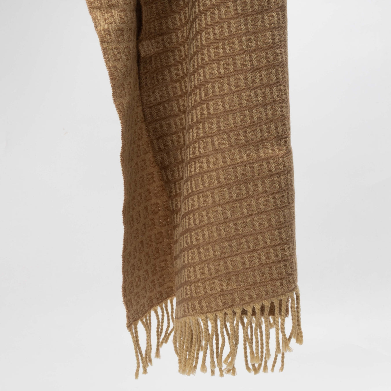 Fendi FF Beige Cashmere Scarf