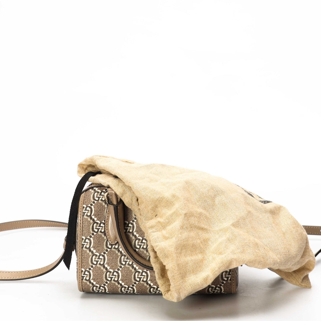 Gucci GG Shadow Monogram Canvas Ophidia Bowler Bag