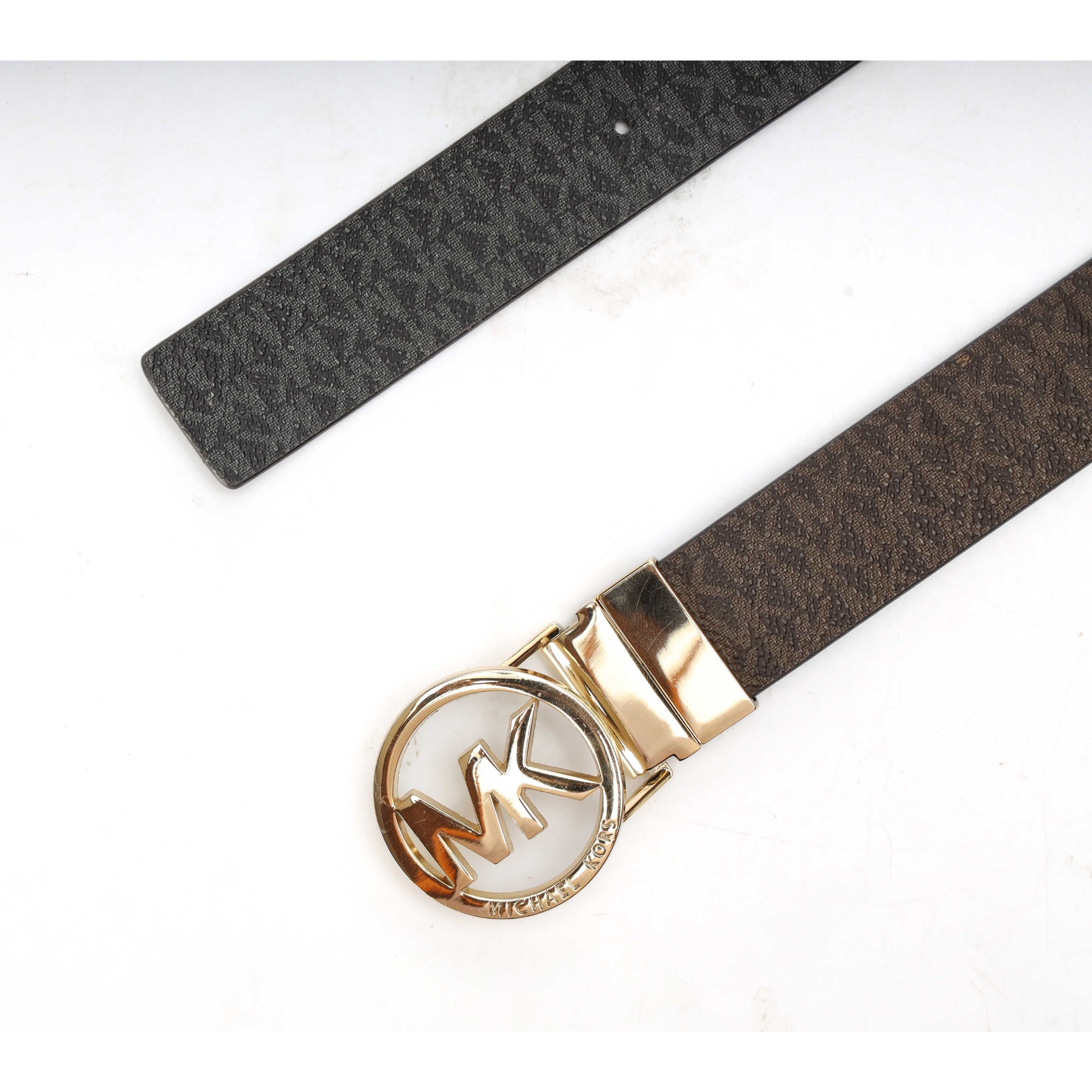 Michael Kors Brown Signature Logo Reversible Belt