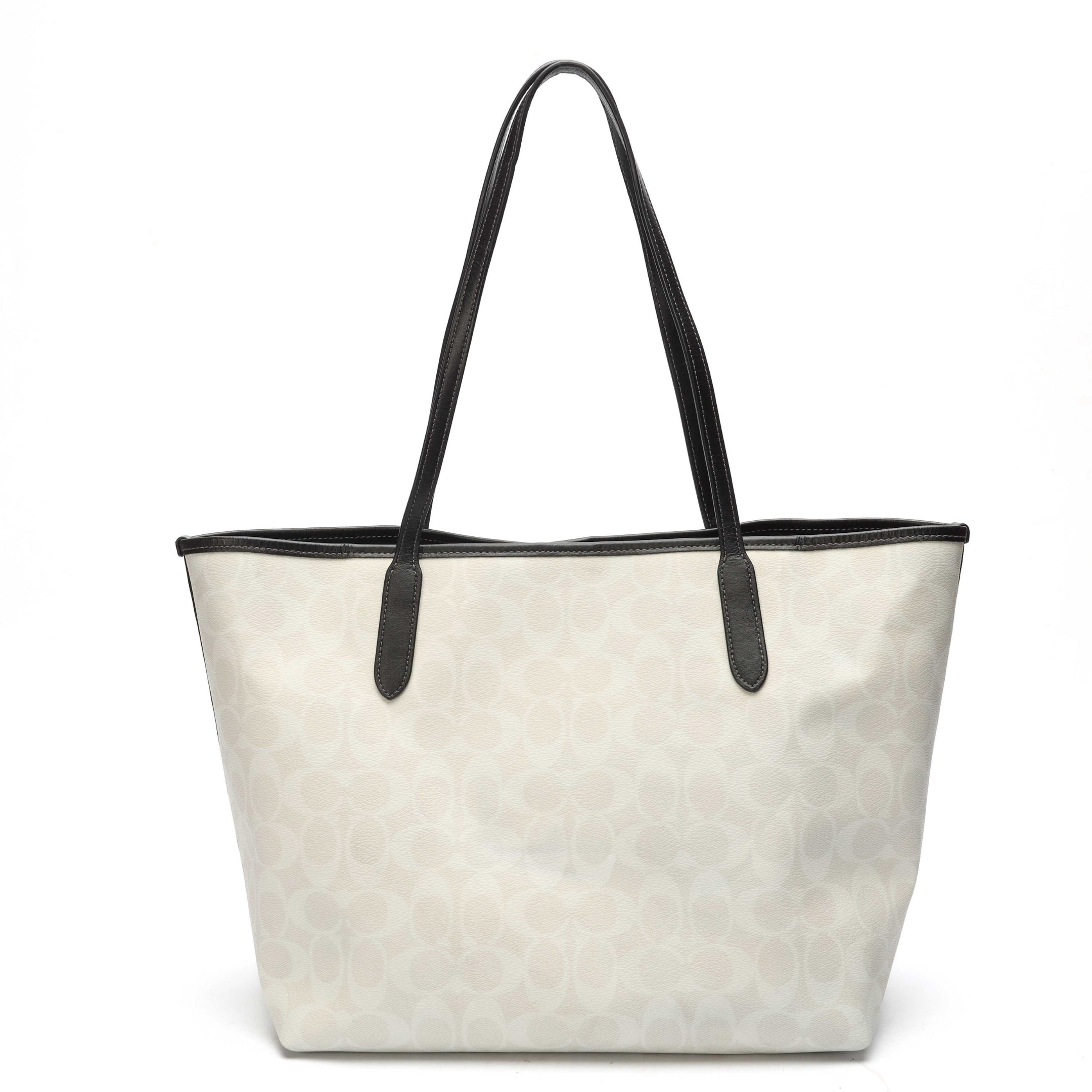 Coach White Signature Canvas City Tote