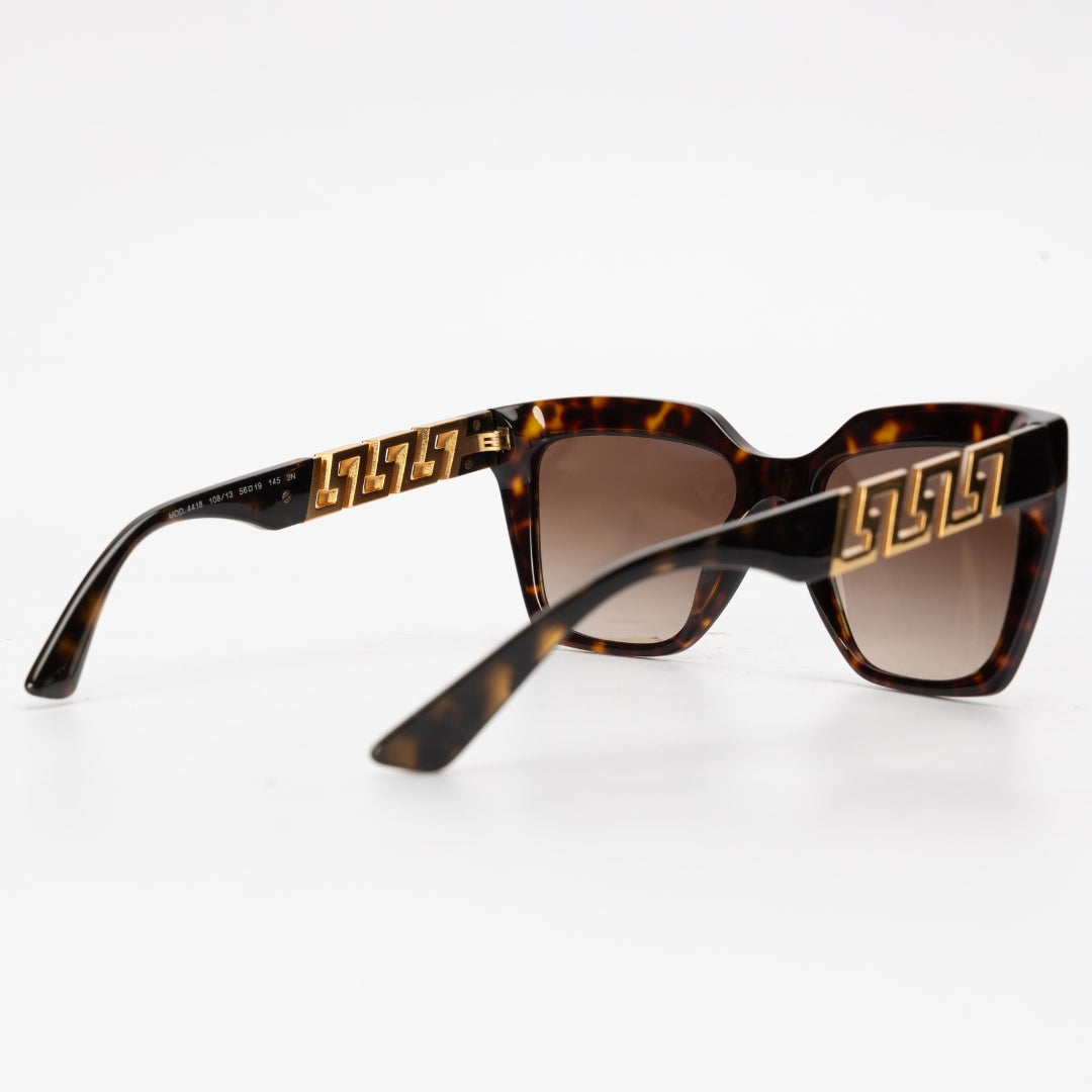 Versace Tortoiseshell-Effect Geometric-Frame Sunglasses