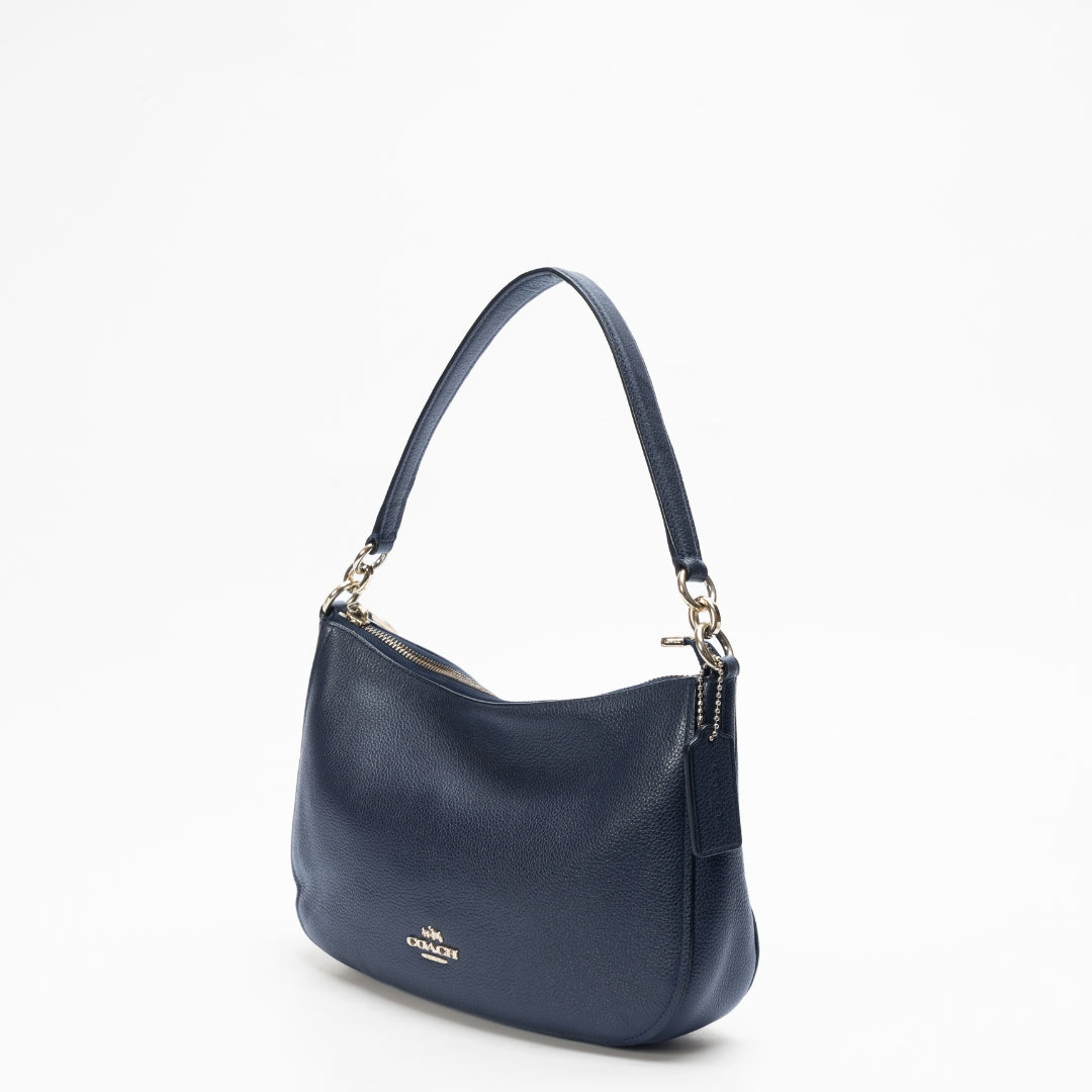 Coach Navy Leather Bailey Hobo Bag