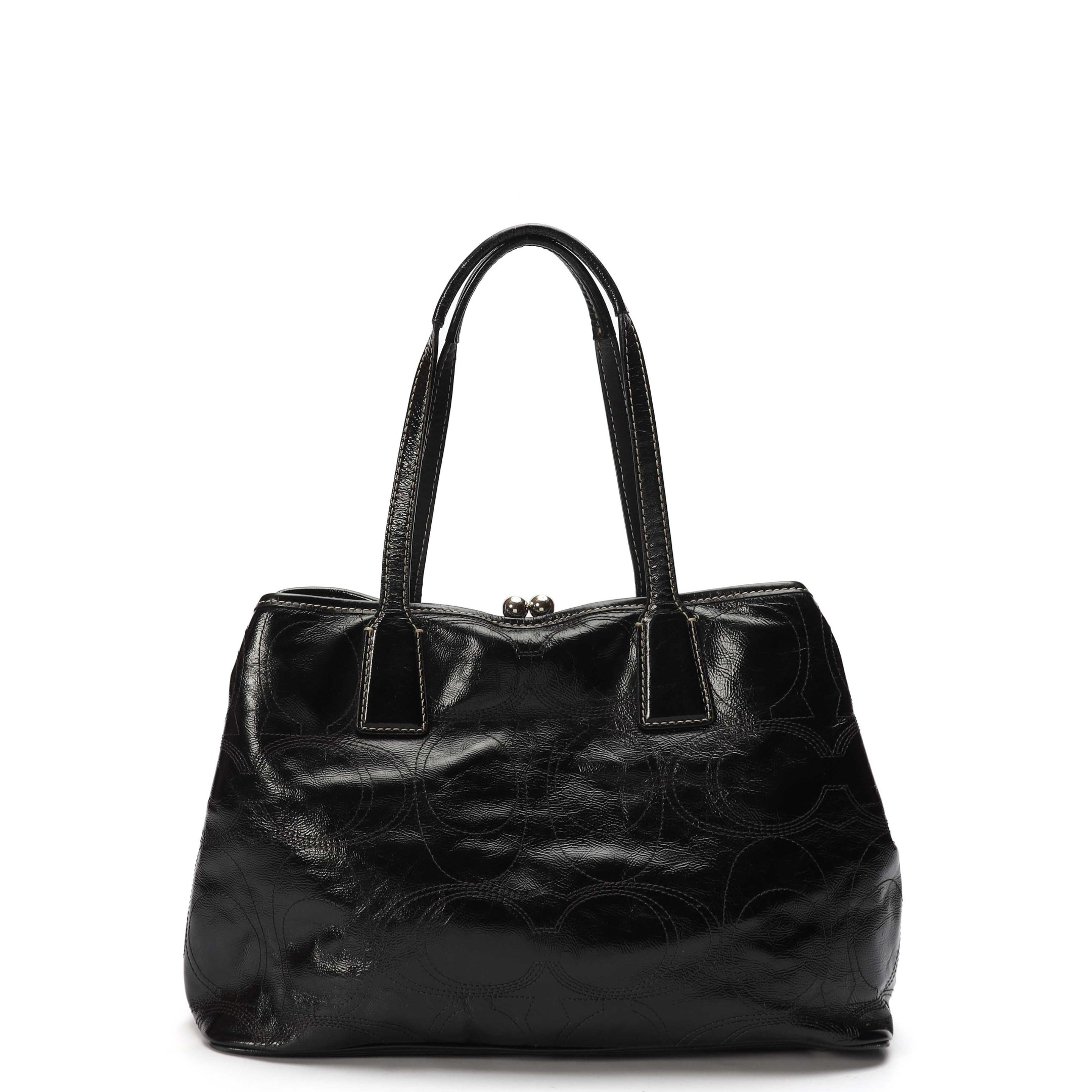 Coach Black Kiss lock Shoulder Bag