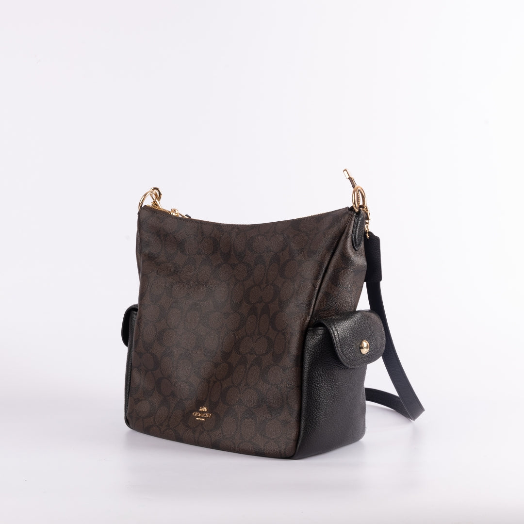 Coach Monogram Canvas Pennie Shoulder Bag