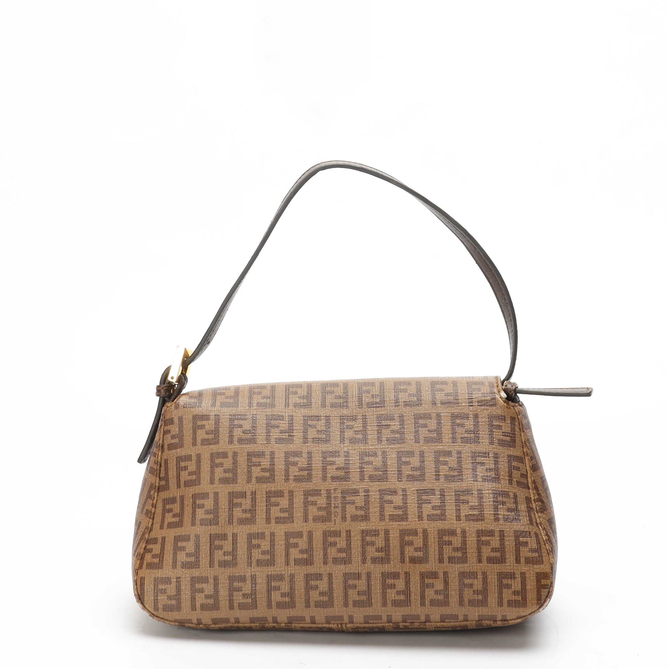 Fendi Brown Zucchino Canvas Mama Forever Bag