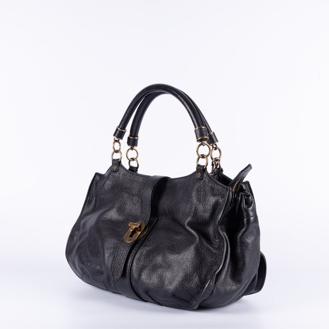 Burberry Bartow Black Leather Shoulder Bag