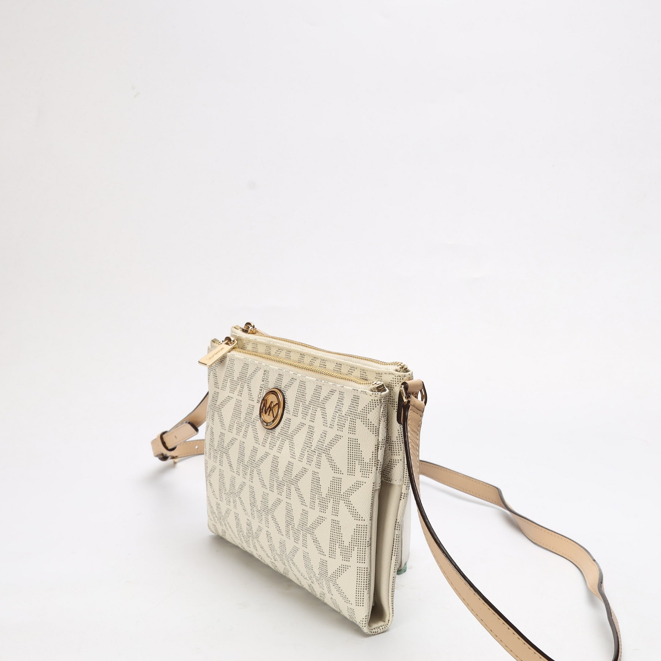 Michael Kors White Monogram Crossbody Bag