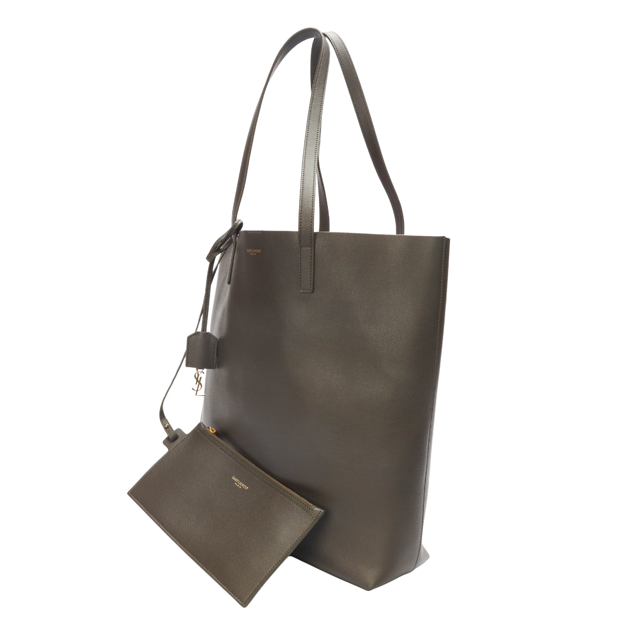 Yves Saint Laurent Olive Shopping Tote Bag