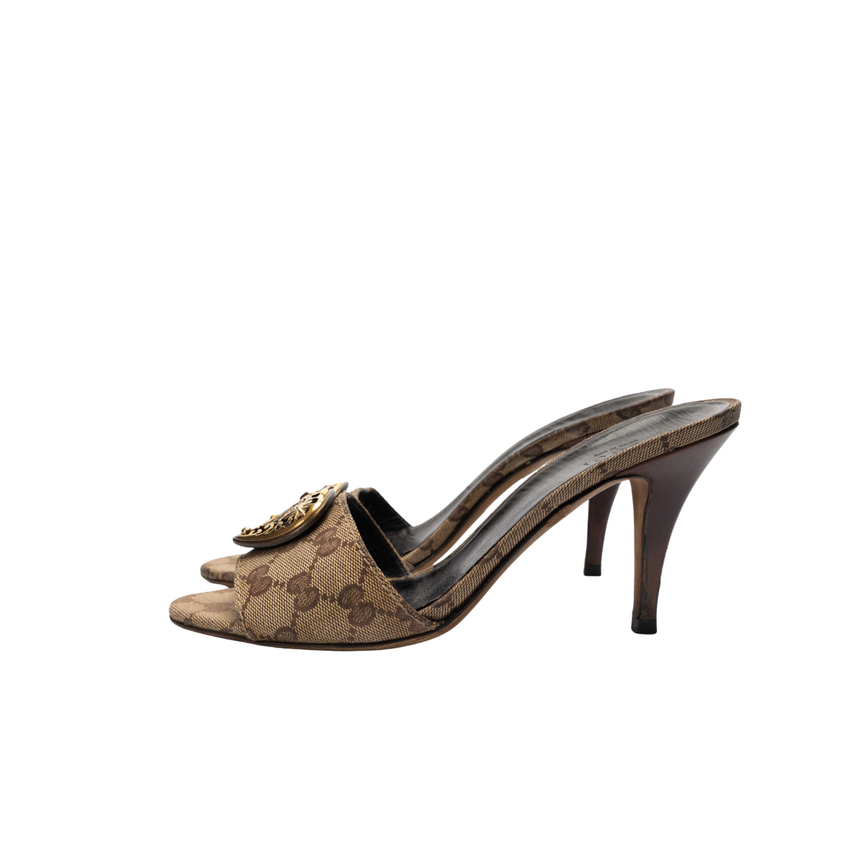Gucci GG Heart Open Toe Heels