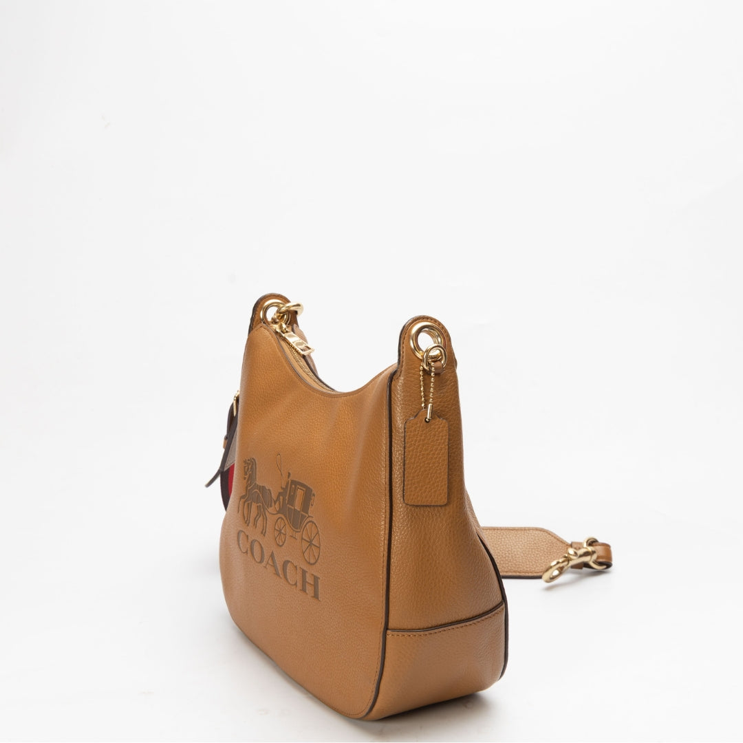Coach Tan Horse & Carriage Logo Hobo Bag