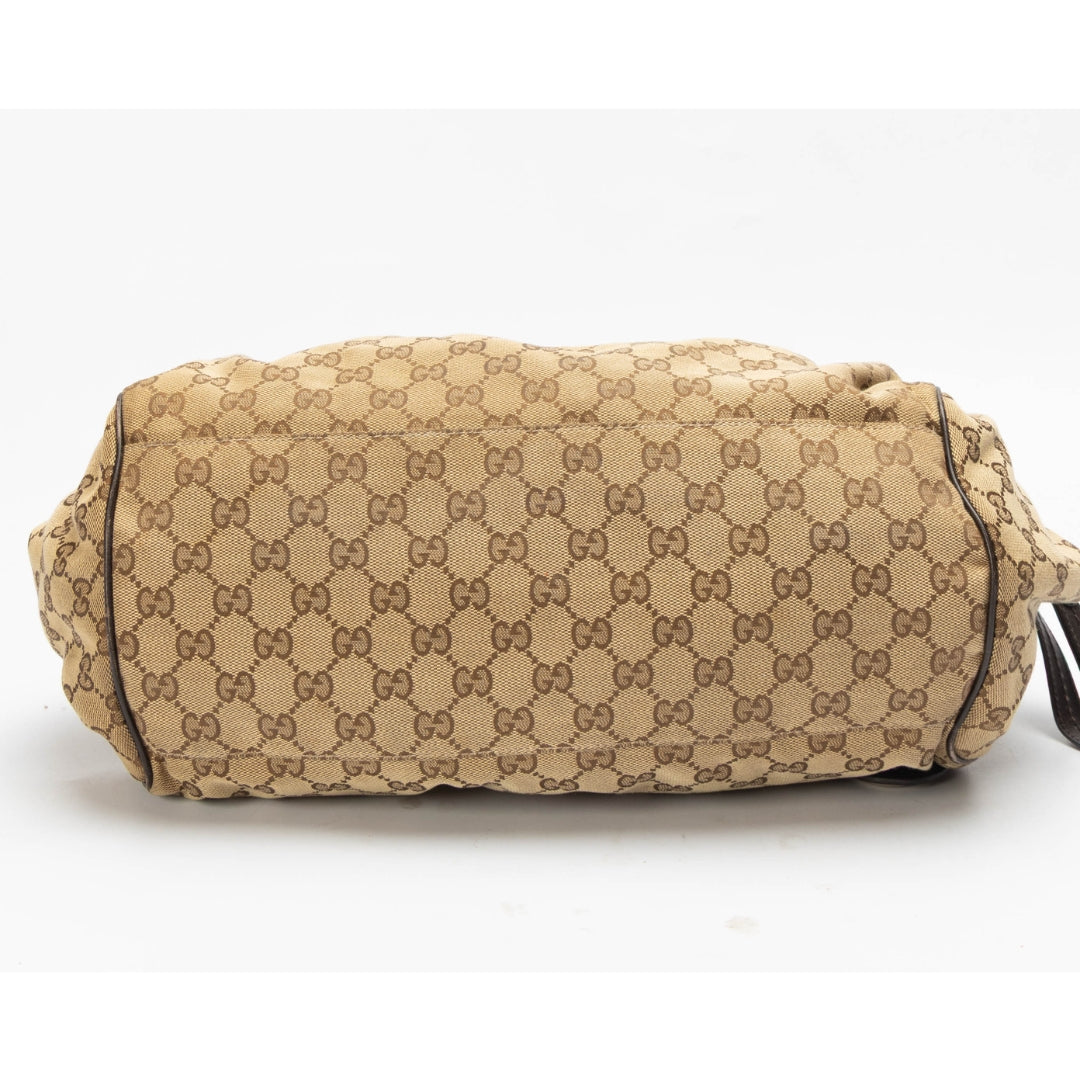 Gucci Beige GG Canvas Sukey Boston Bag