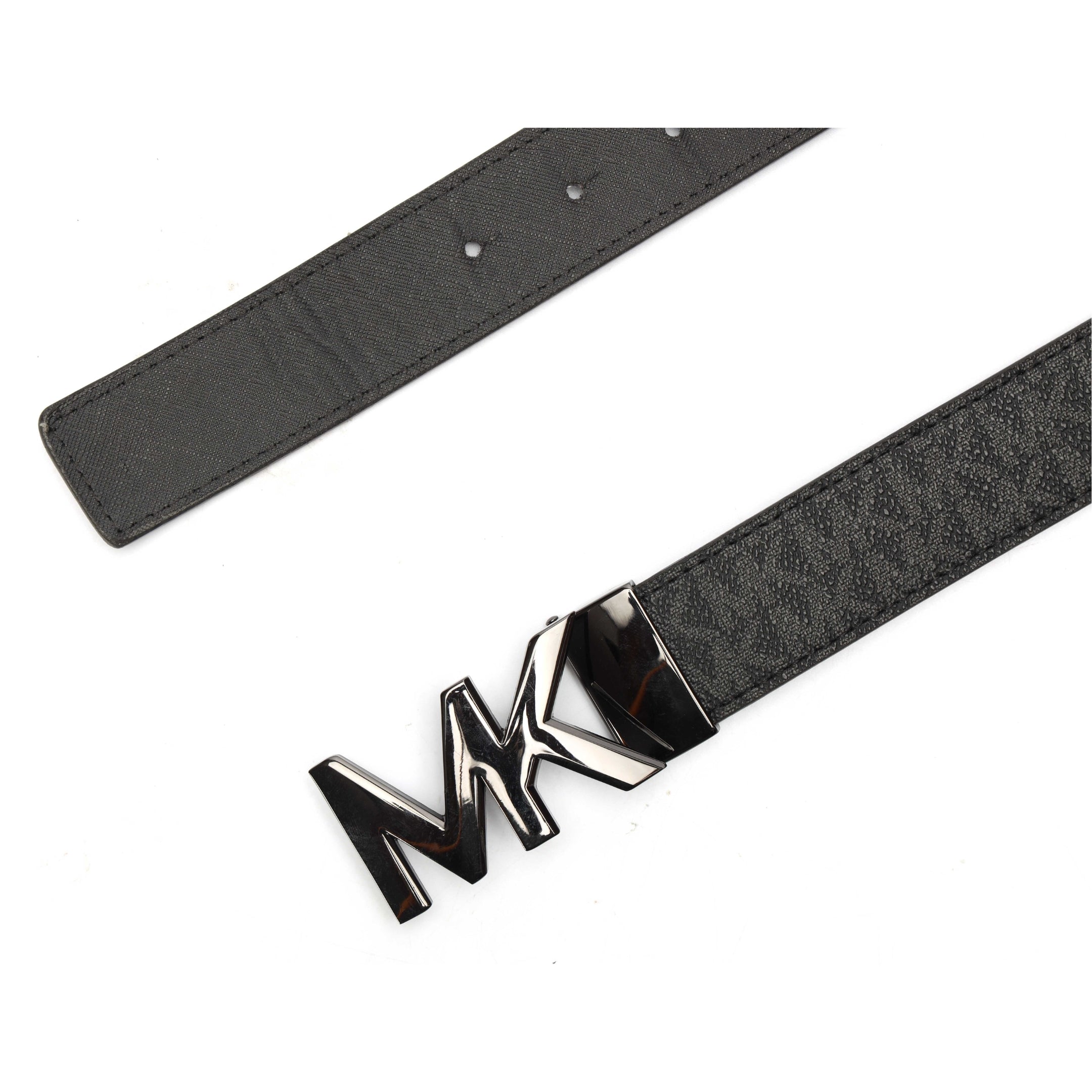 Michael Kors Black Logo Reversible Leather Belt