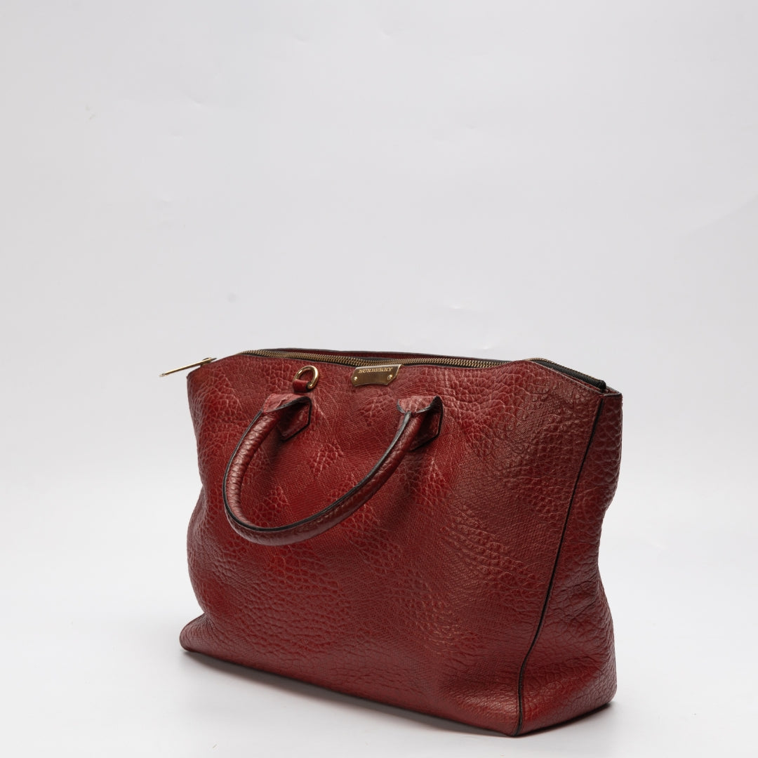 Burberry Red Leather Dewsbury Tote