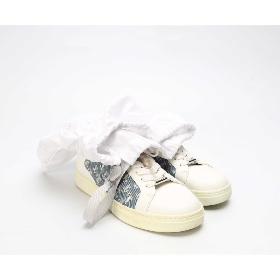 Jimmy Choo White Printed Sneakers