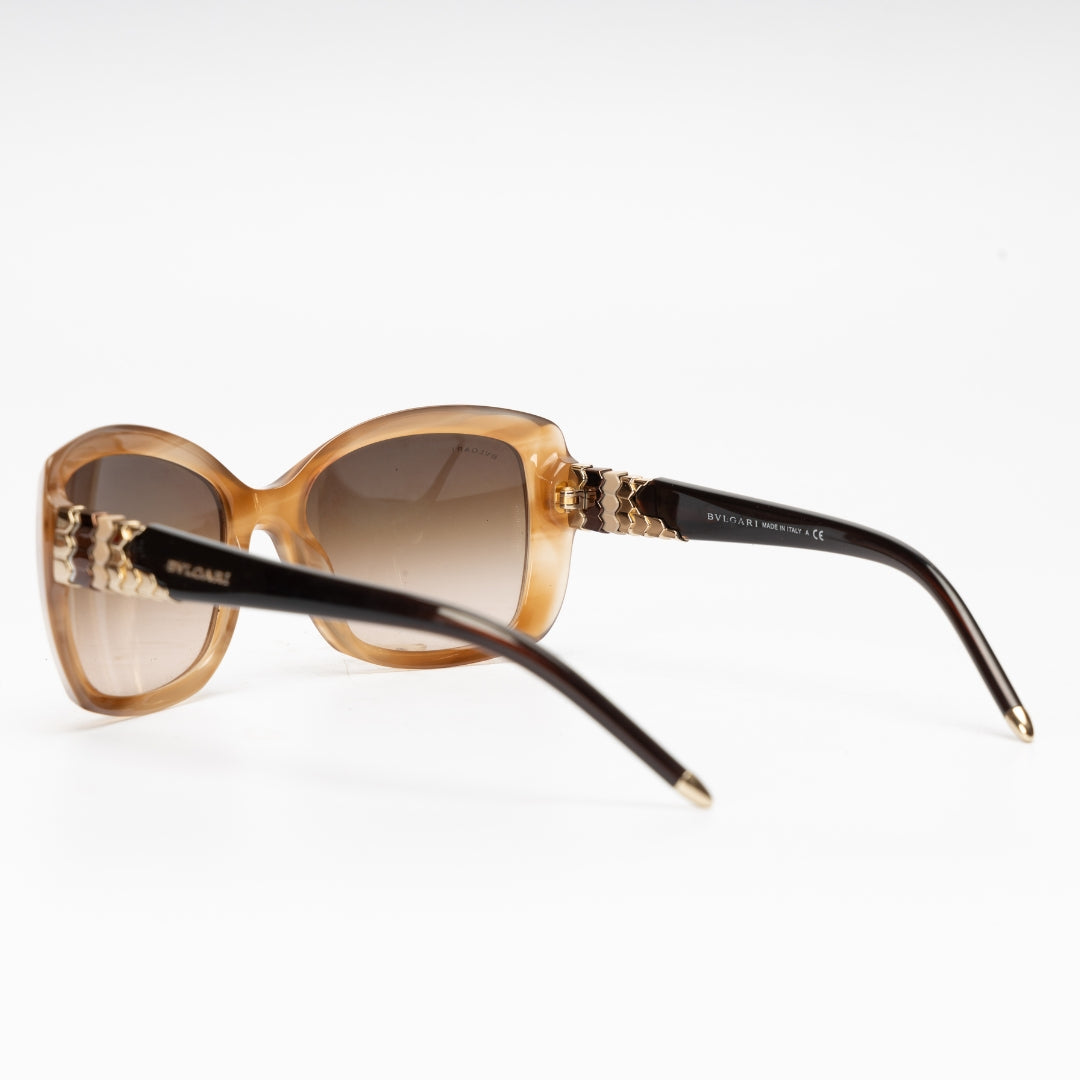 Bvlgari Beige/Brown Cat Eye Sunglasses