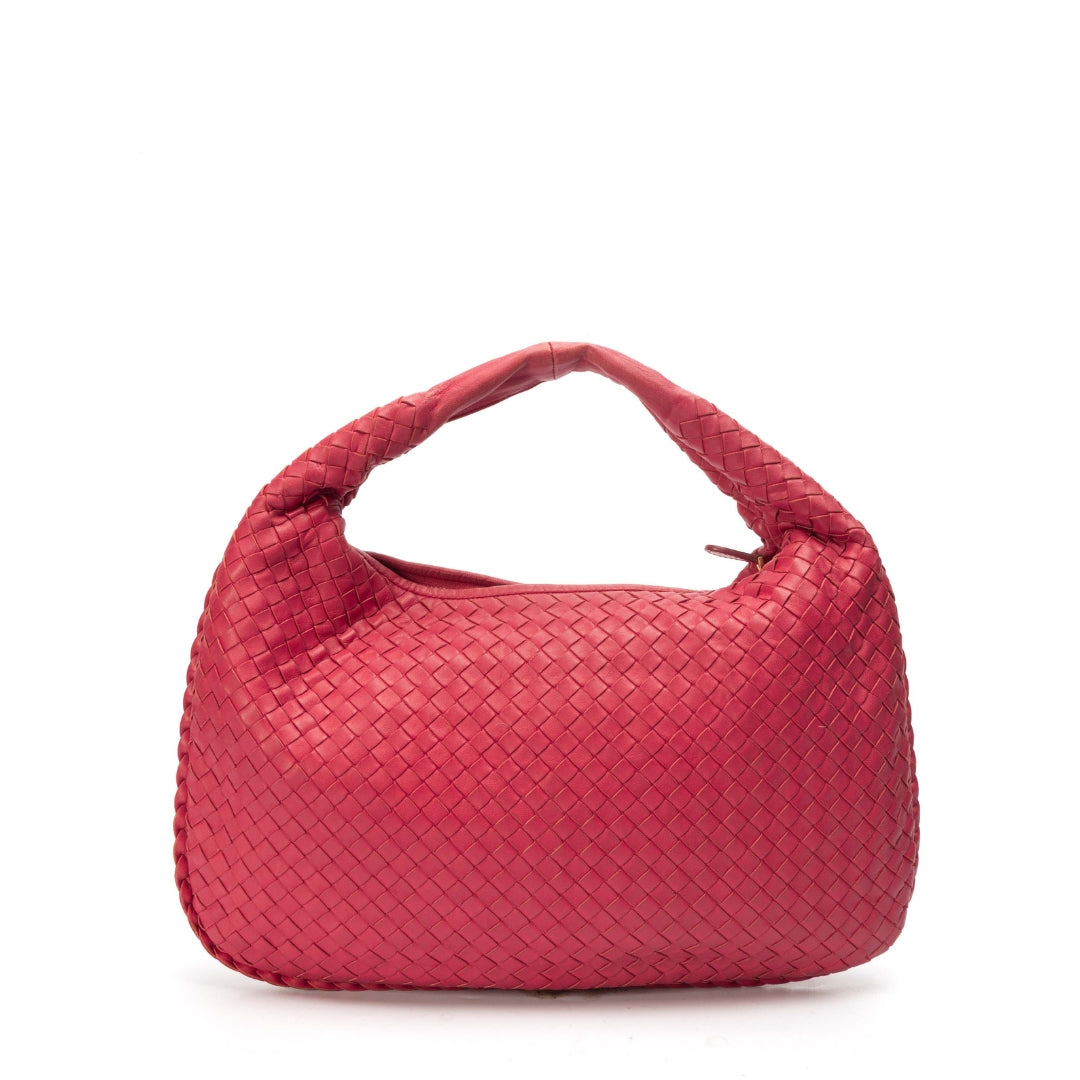 Bottega Veneta Red Intrecciato Leather Hobo Bag