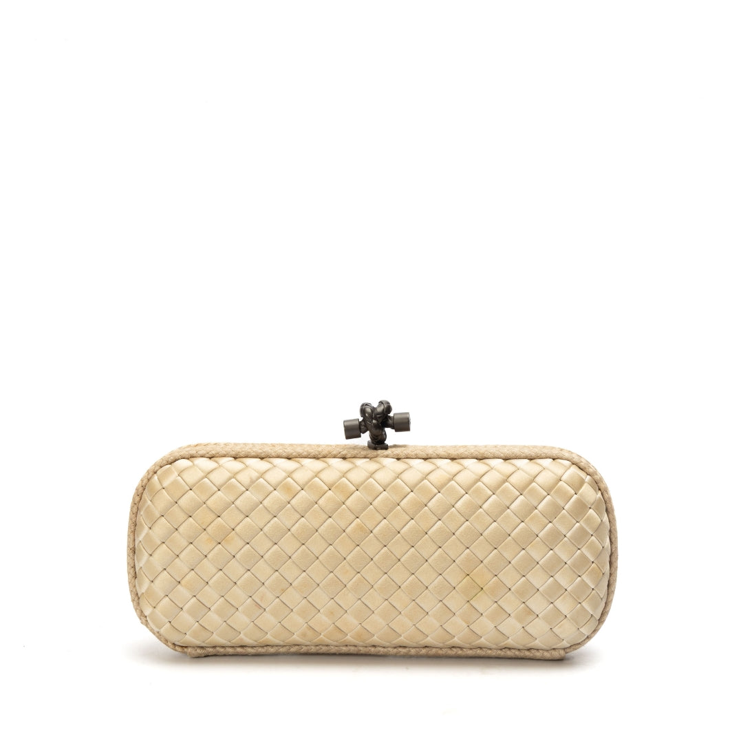 Bottega Veneta Satin Knot Minaudiere Clutch