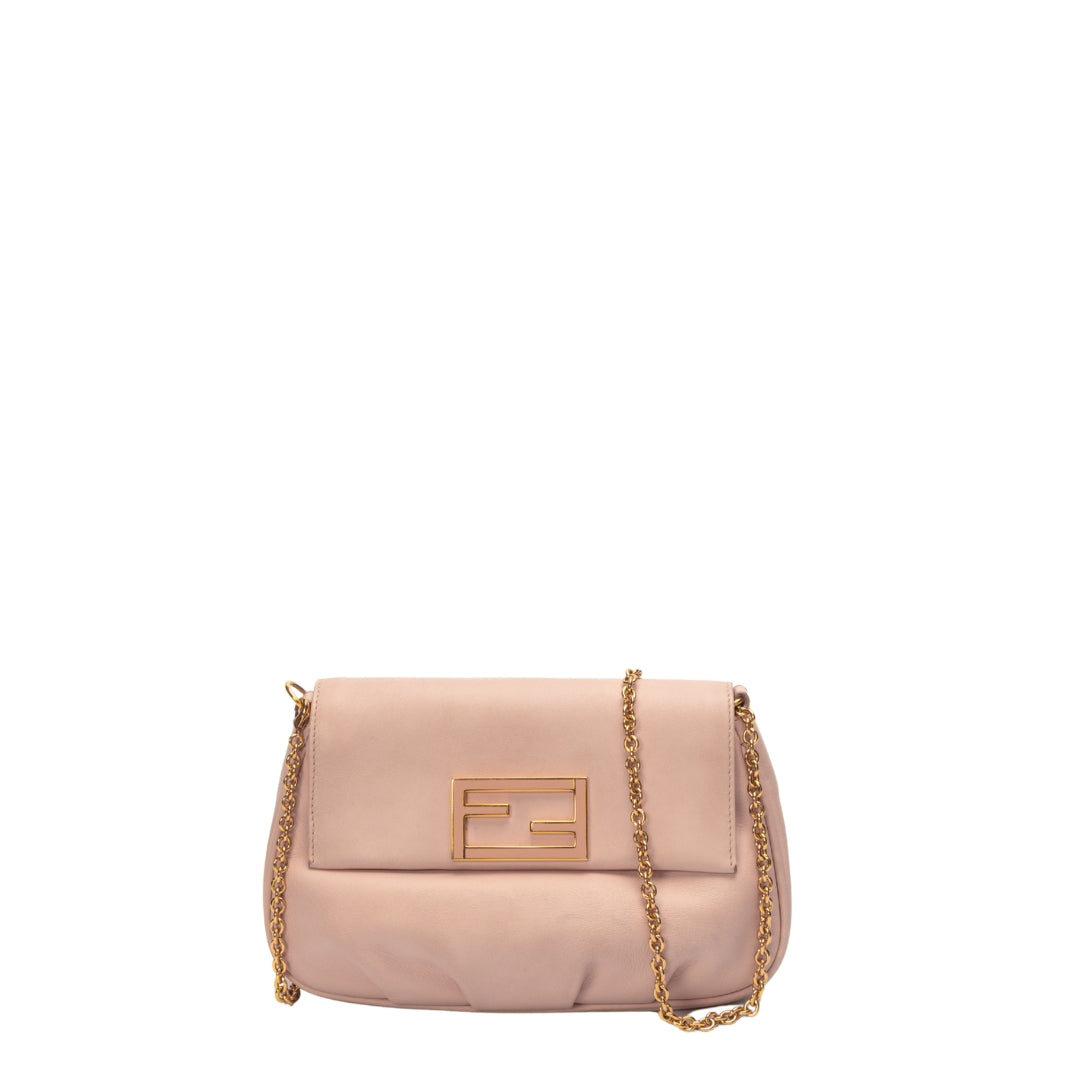 Fendi Leather Fendista Pochette Crossbody Bag