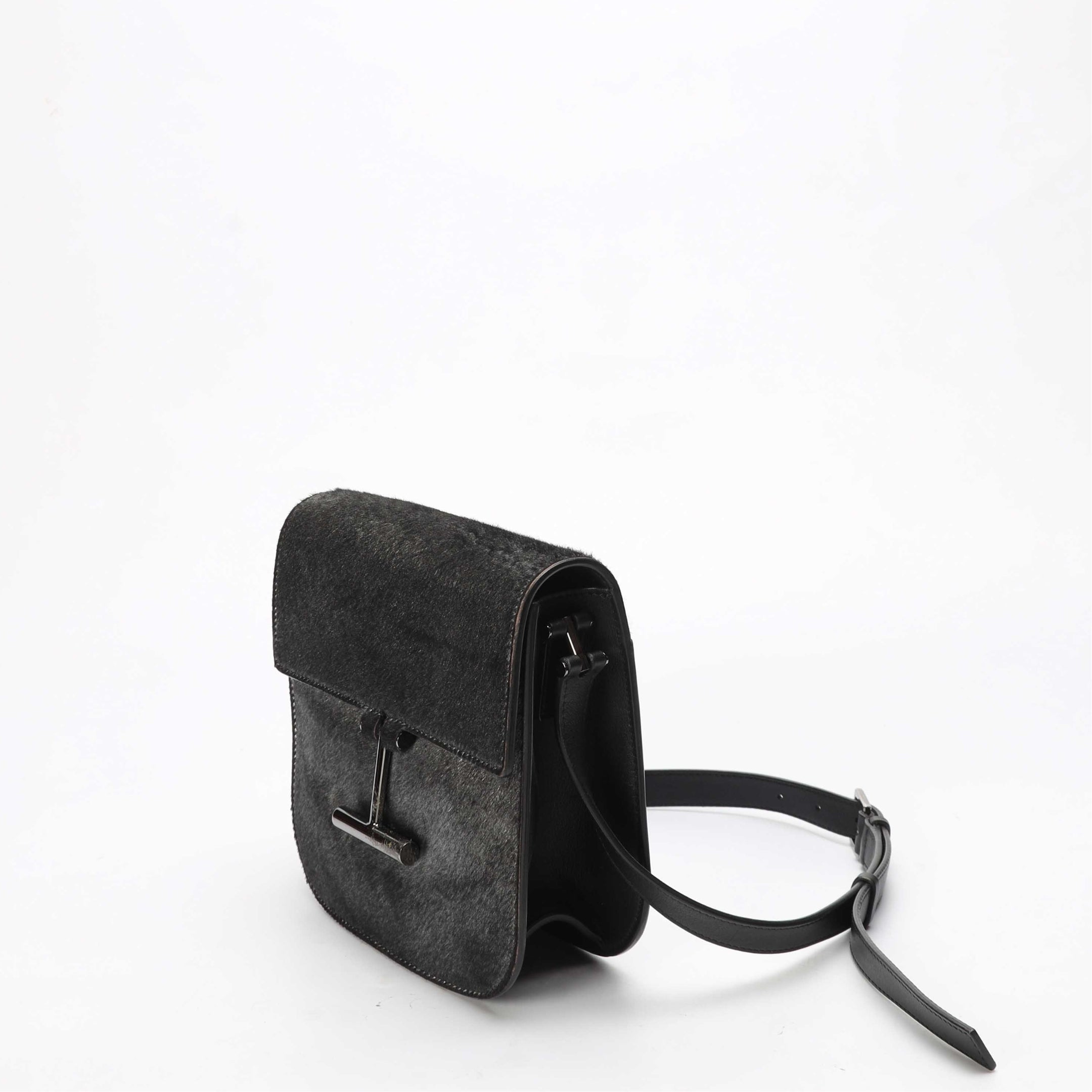 Tom Ford Black Suede Tara Crossbody Bag