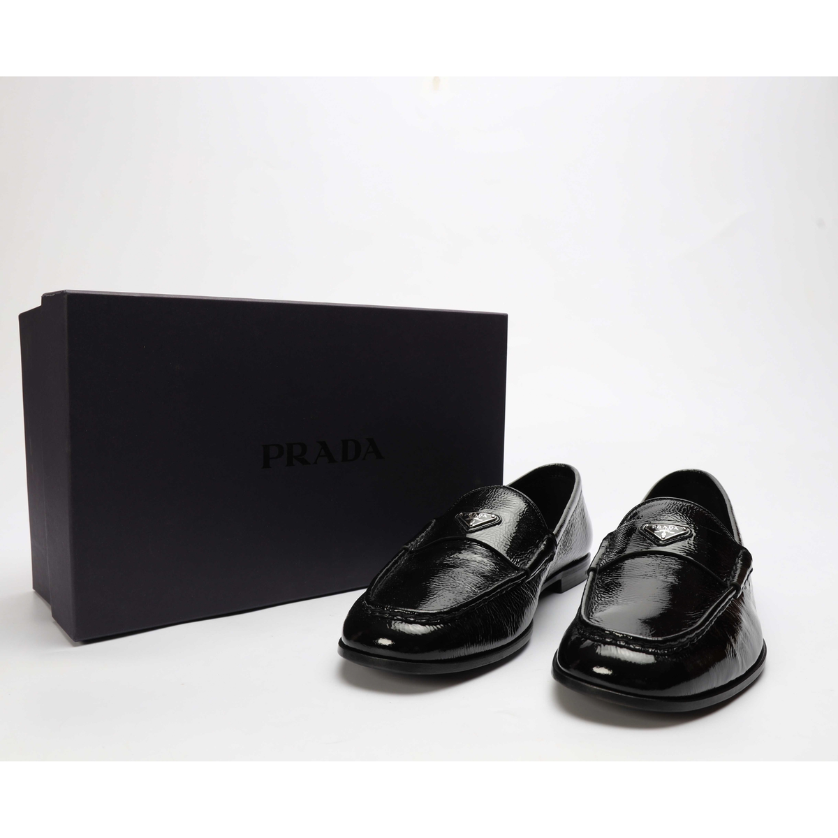 Prada Black Logo Loafers