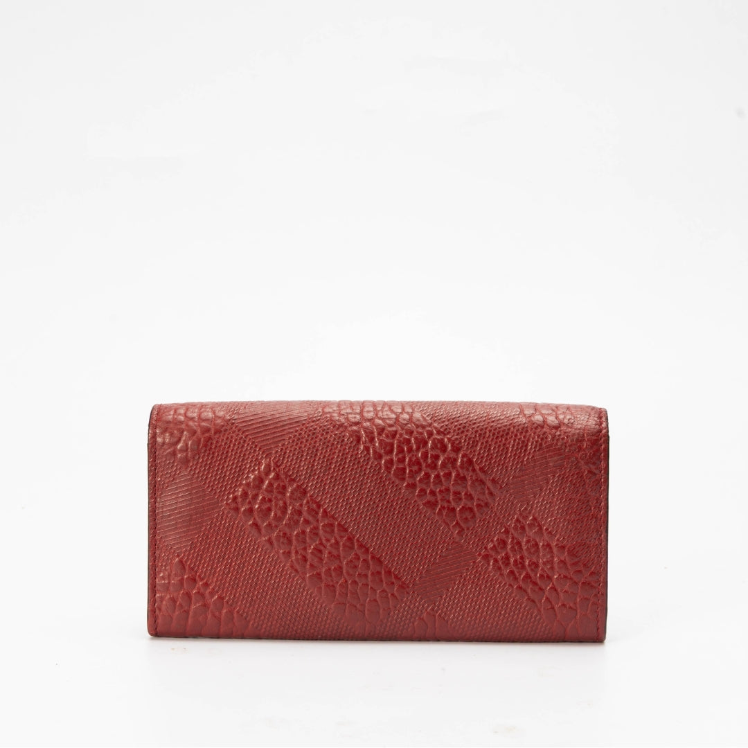 Burberry Red Porter Continental Wallet Clutch