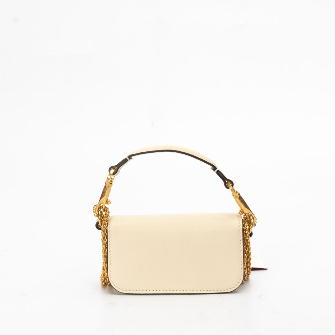 Valentino Garavani Locò Small Off-White Shoulder Bag