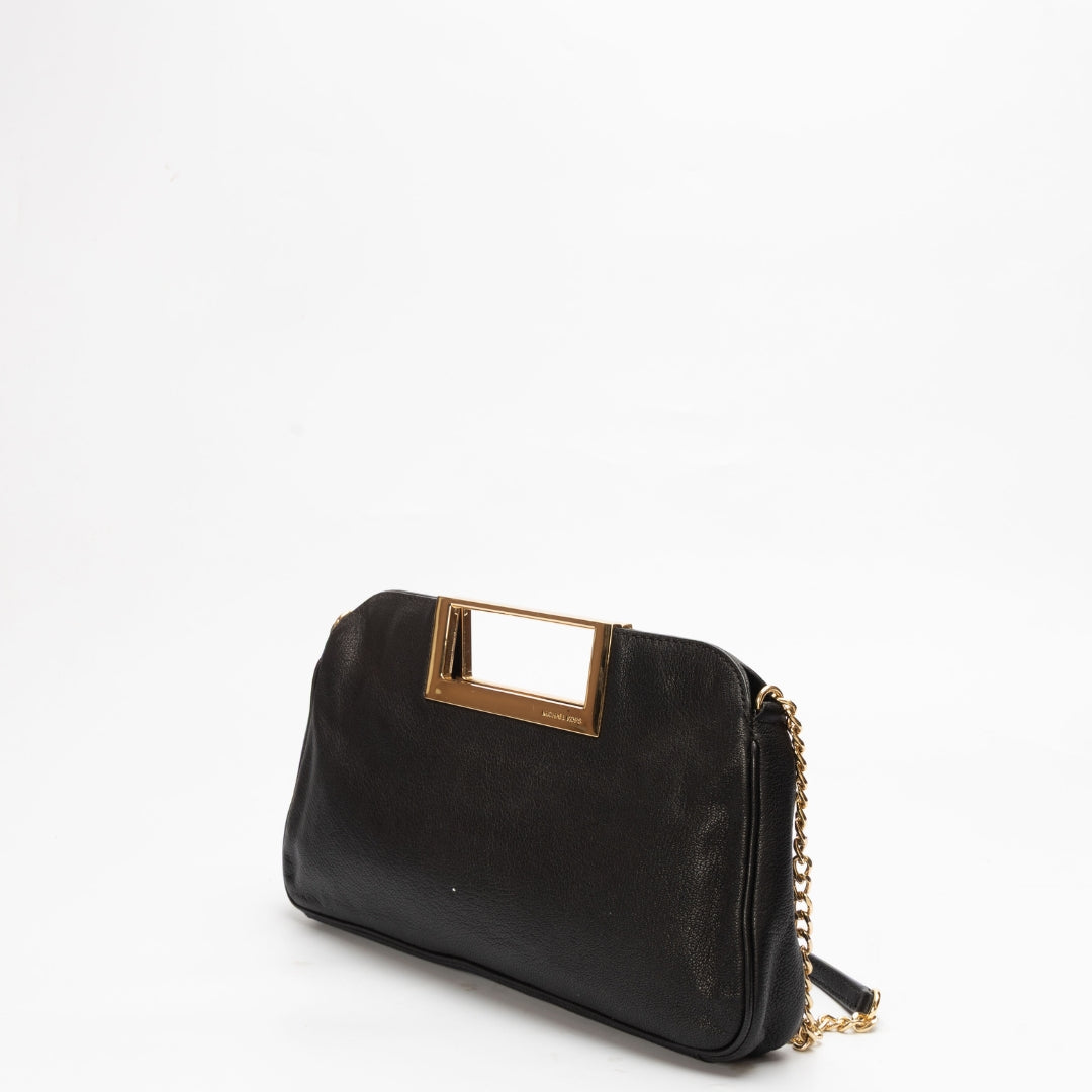 Michael Kors Black Berkley Clutch On Chain