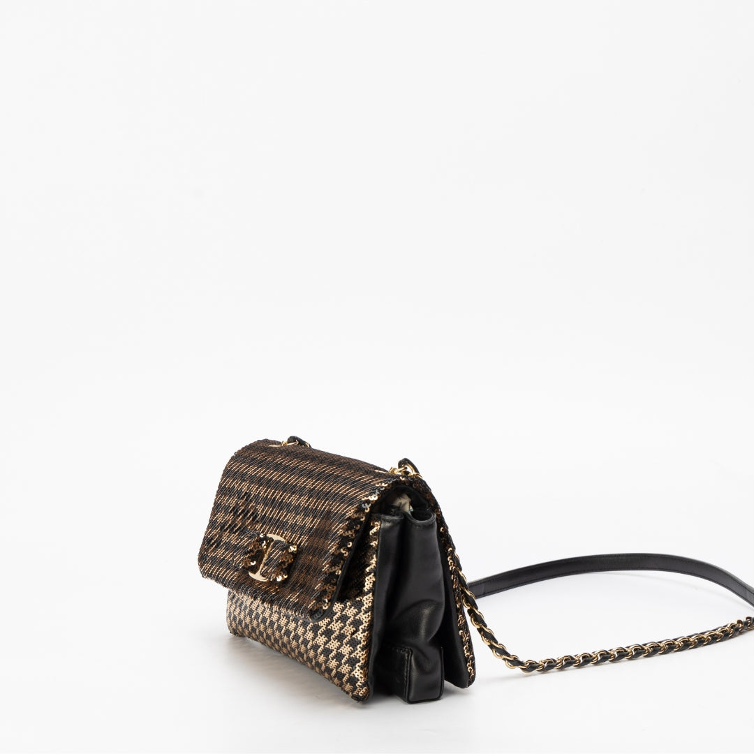 Salvatore Ferragamo Sequined Leather Crossbody Bag