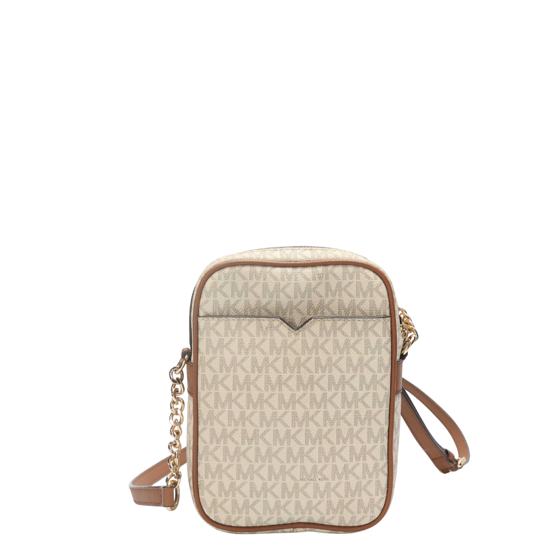 Michael Kors Vanilla Jet Set Travel Logo Crossbody Bag