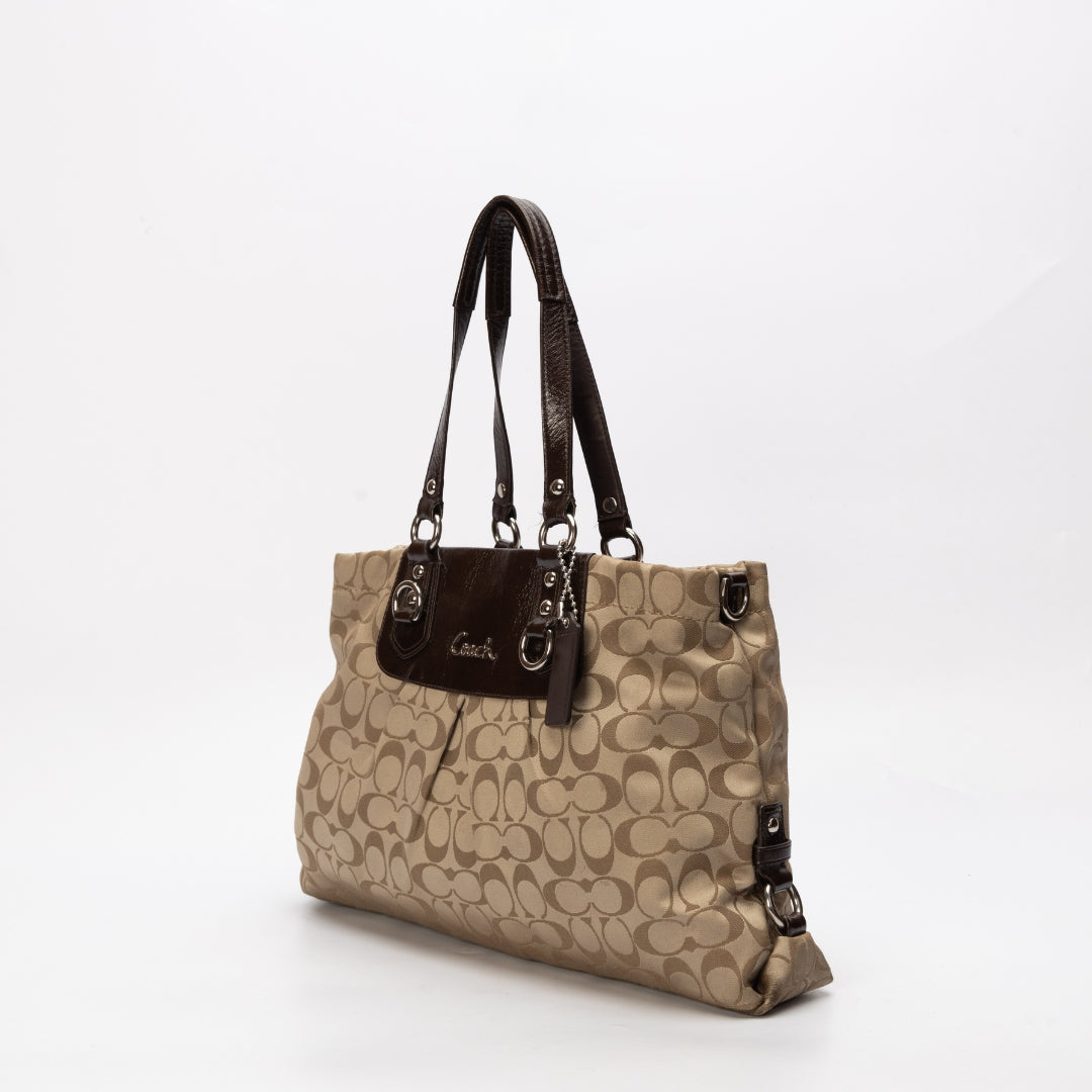 Coach Brown Canvas Shoulder Bag