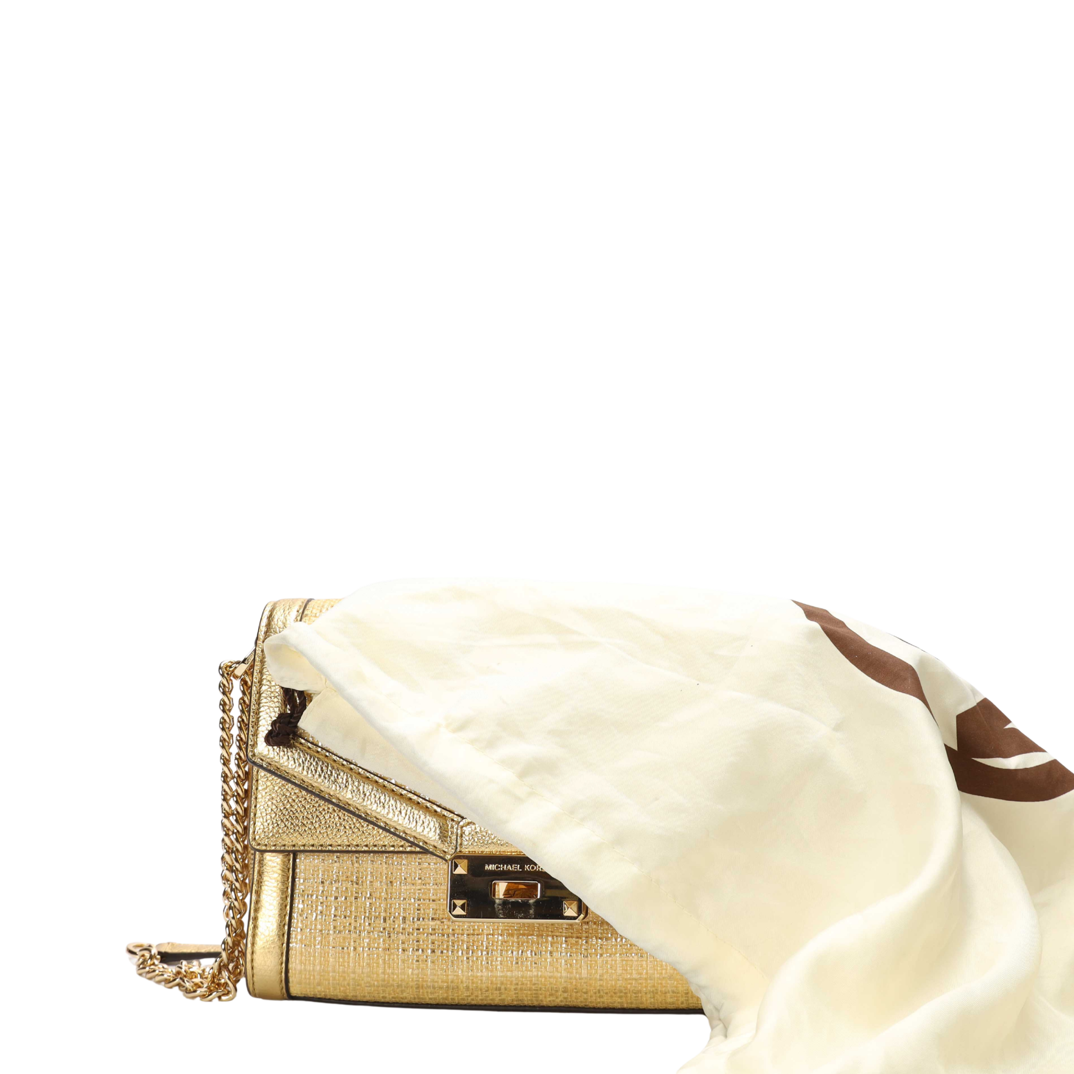 Michael Kors Gold Kinsley Shoulder Bag